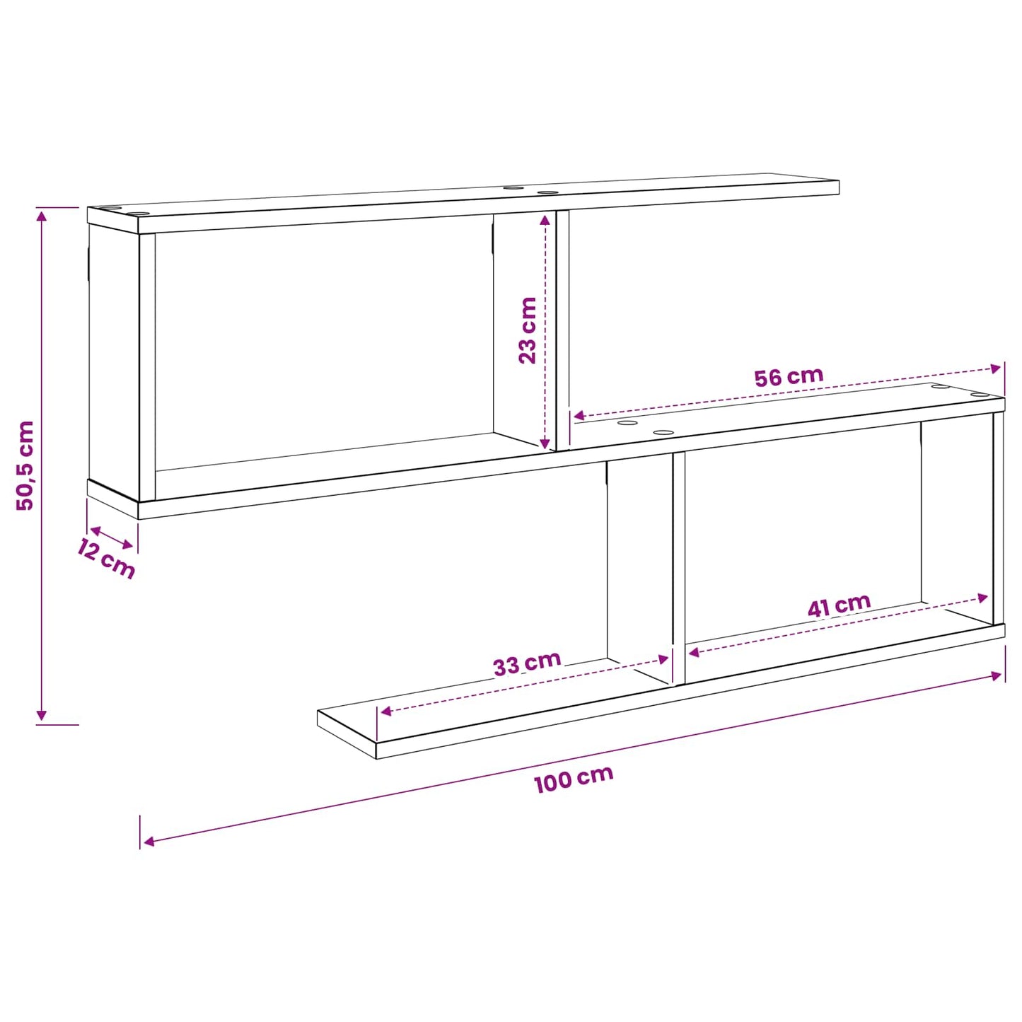 Scaffale da parete Rovere Sonoma 100 x 12 x 50,5 cm | homemem39