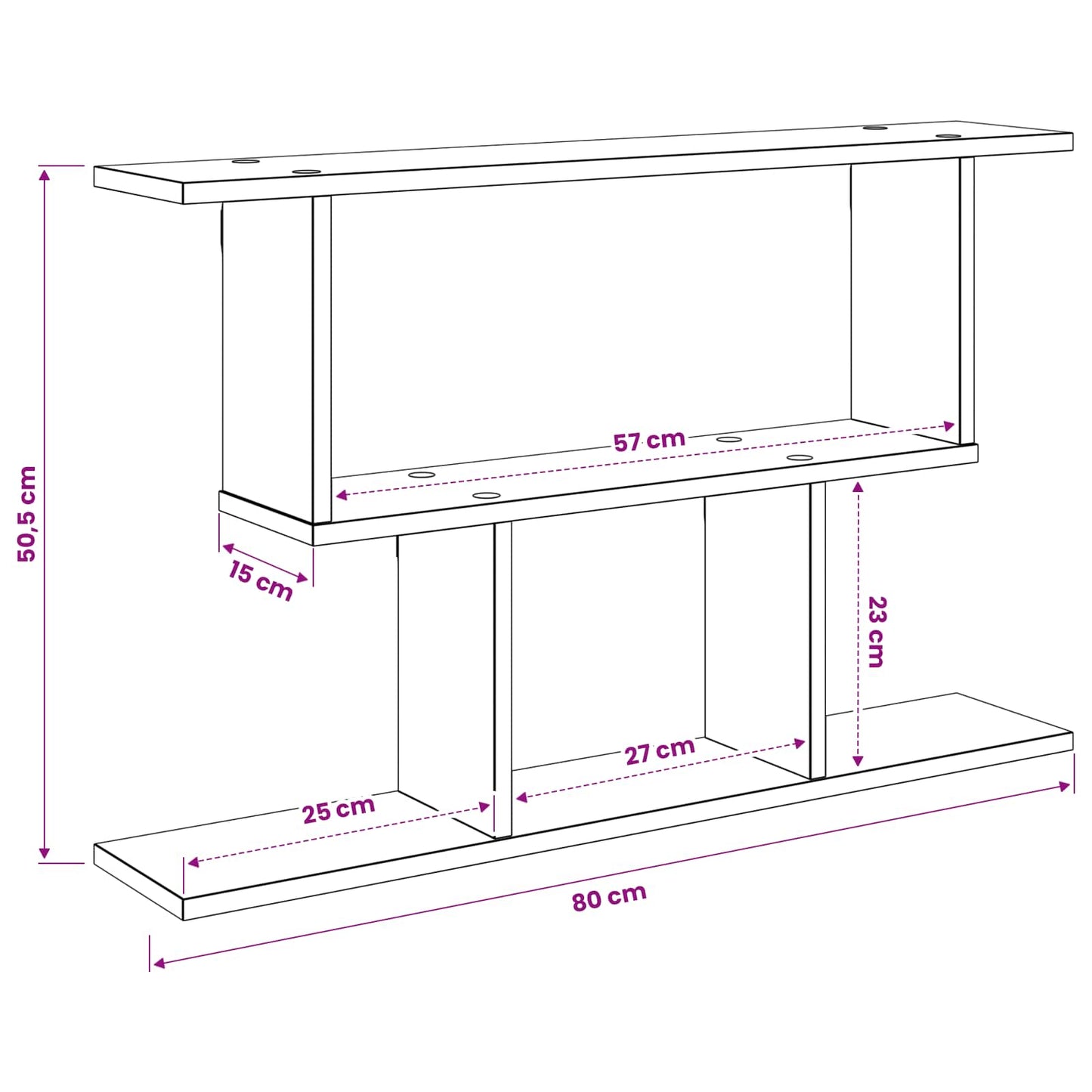 Scaffale da parete Sonoma grigio 80 x 15 x 50,5 cm | homemem39