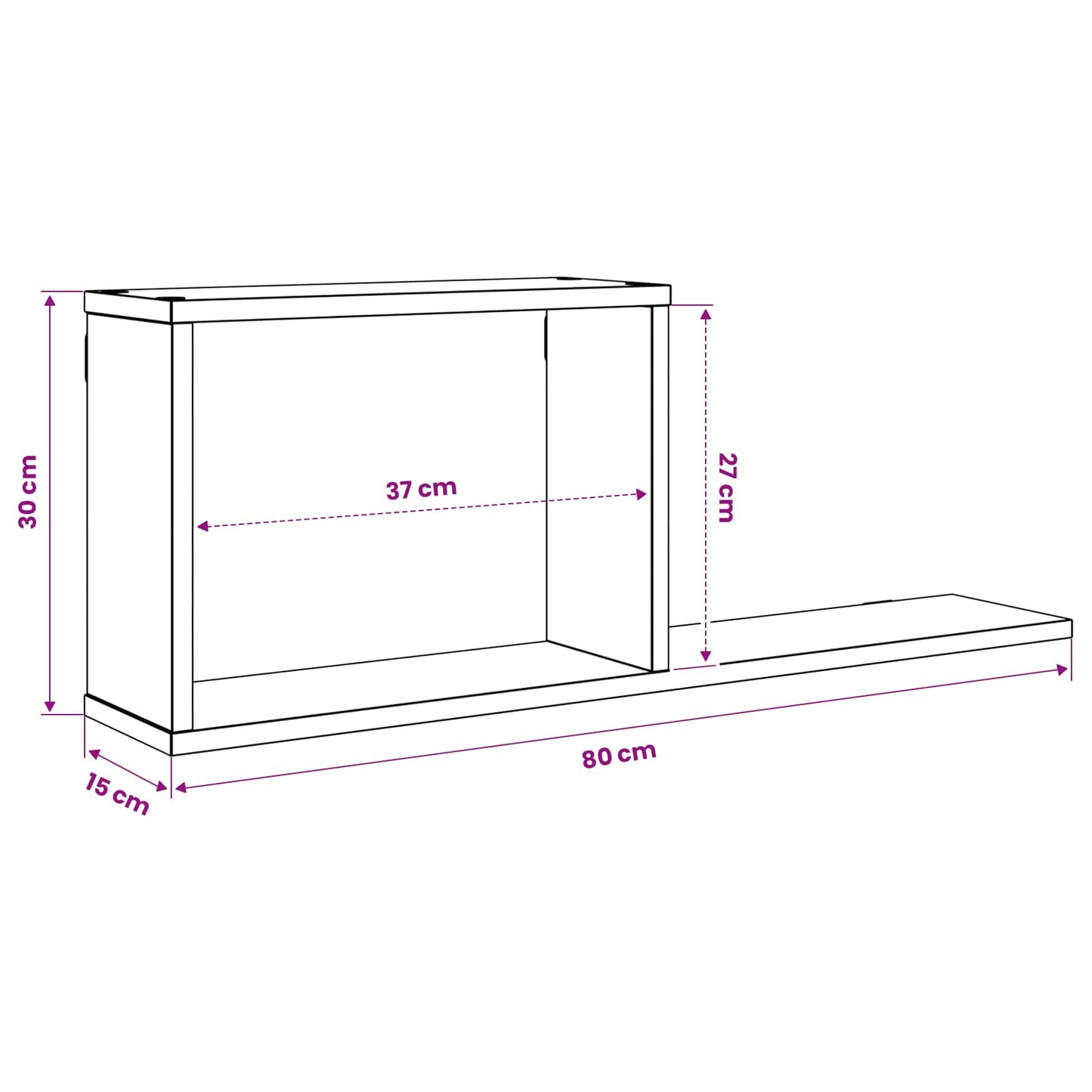 Scaffali flottanti Rovere Artigianale 80 x 15 x 30 cm | homemem39