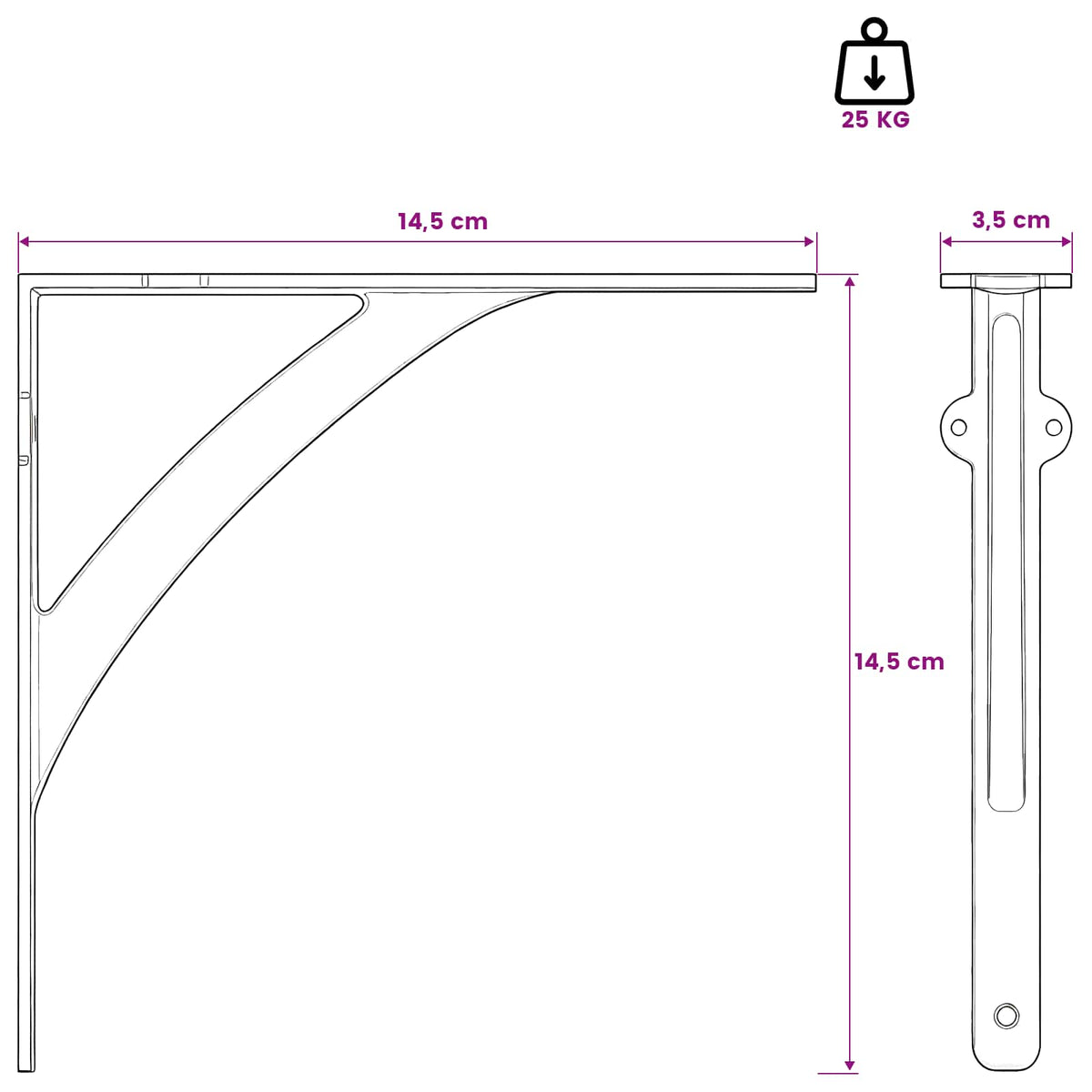 Supporti per mensole da parete 12 pz Bianco Antico | homemem39