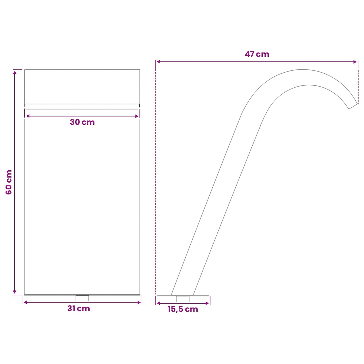 Fontana da Piscina Argento 47 x 31 x 60 cm Acciaio Inox | homemem39