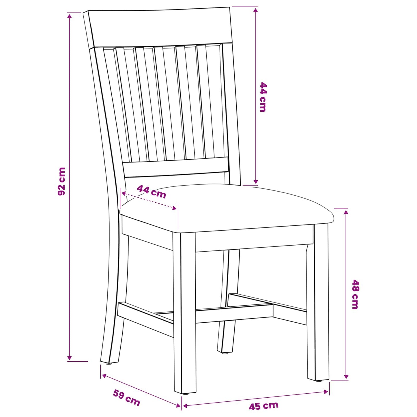 Sedia da pranzo 2 pcs Legno di Quercia Massello Nero | homemem39