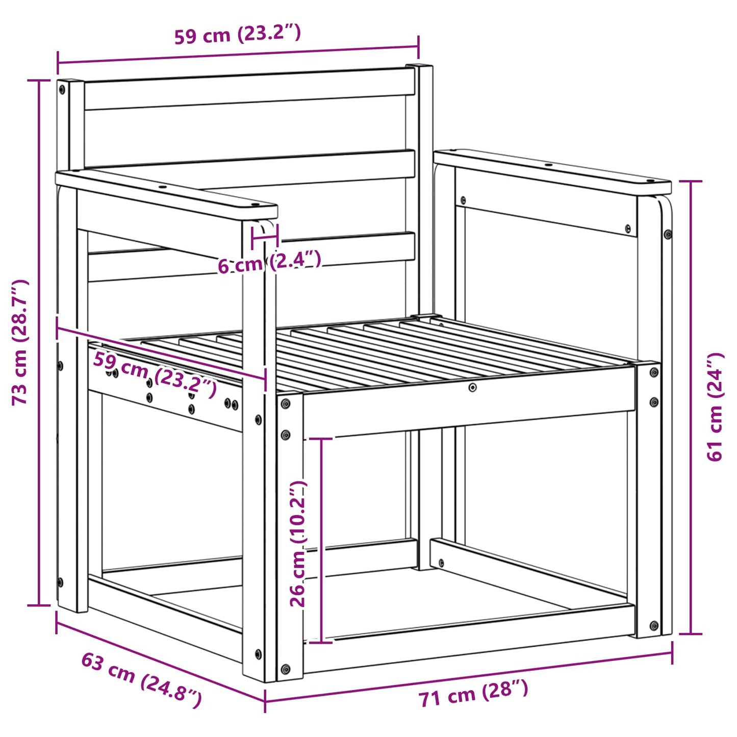 Set di divani da esterno Legno di Acacia Massello Bianco | homemem39