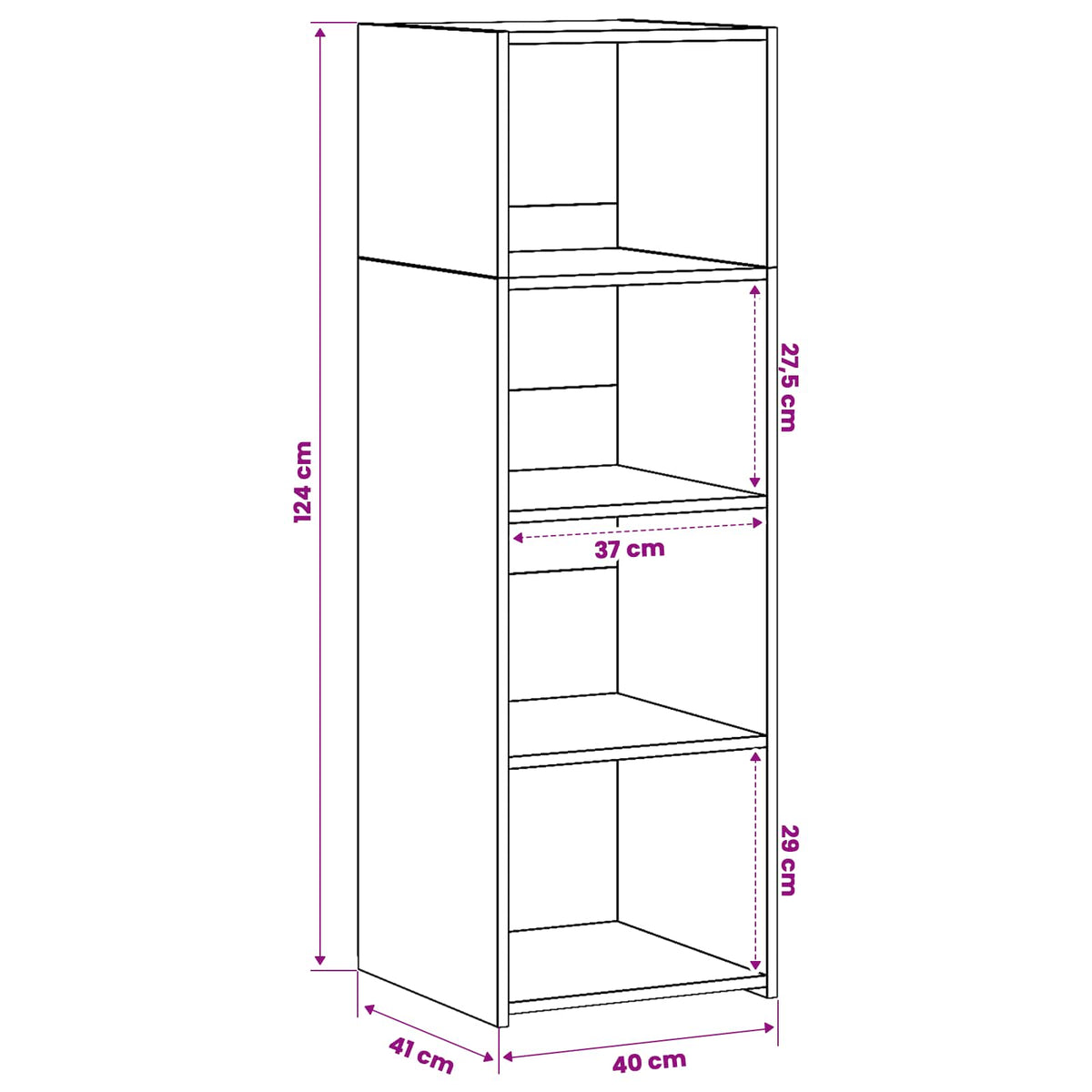 Credenza Legno antico 40 x 41 x 124 cm Legno ingegnerizzato | homemem39