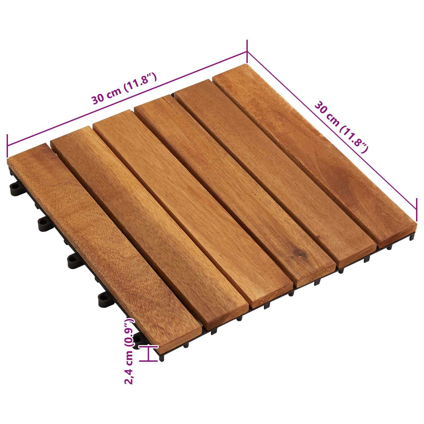 Piastrella per Decking 30 pcs Marrone 30 x 30 cm | homemem39