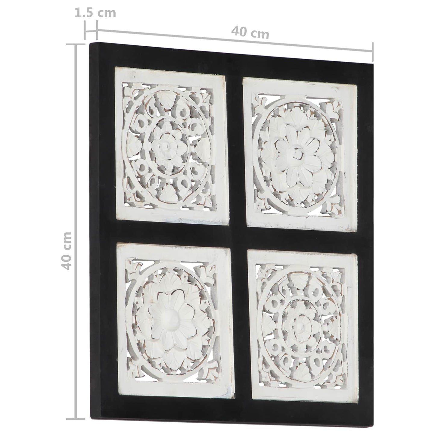 Decorazione artistica Nero e Bianco 40 x 40 x 1,5 cm | homemem39