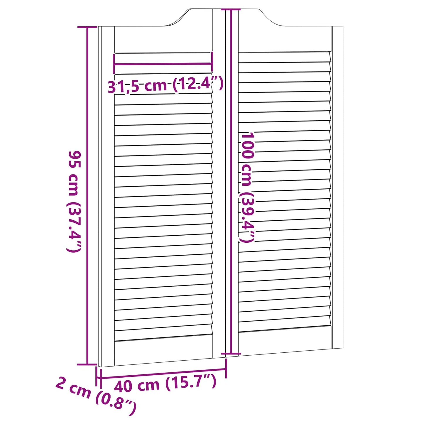 Porte Swing 2 pcs Bianco Legno Massello di Pino | homemem39