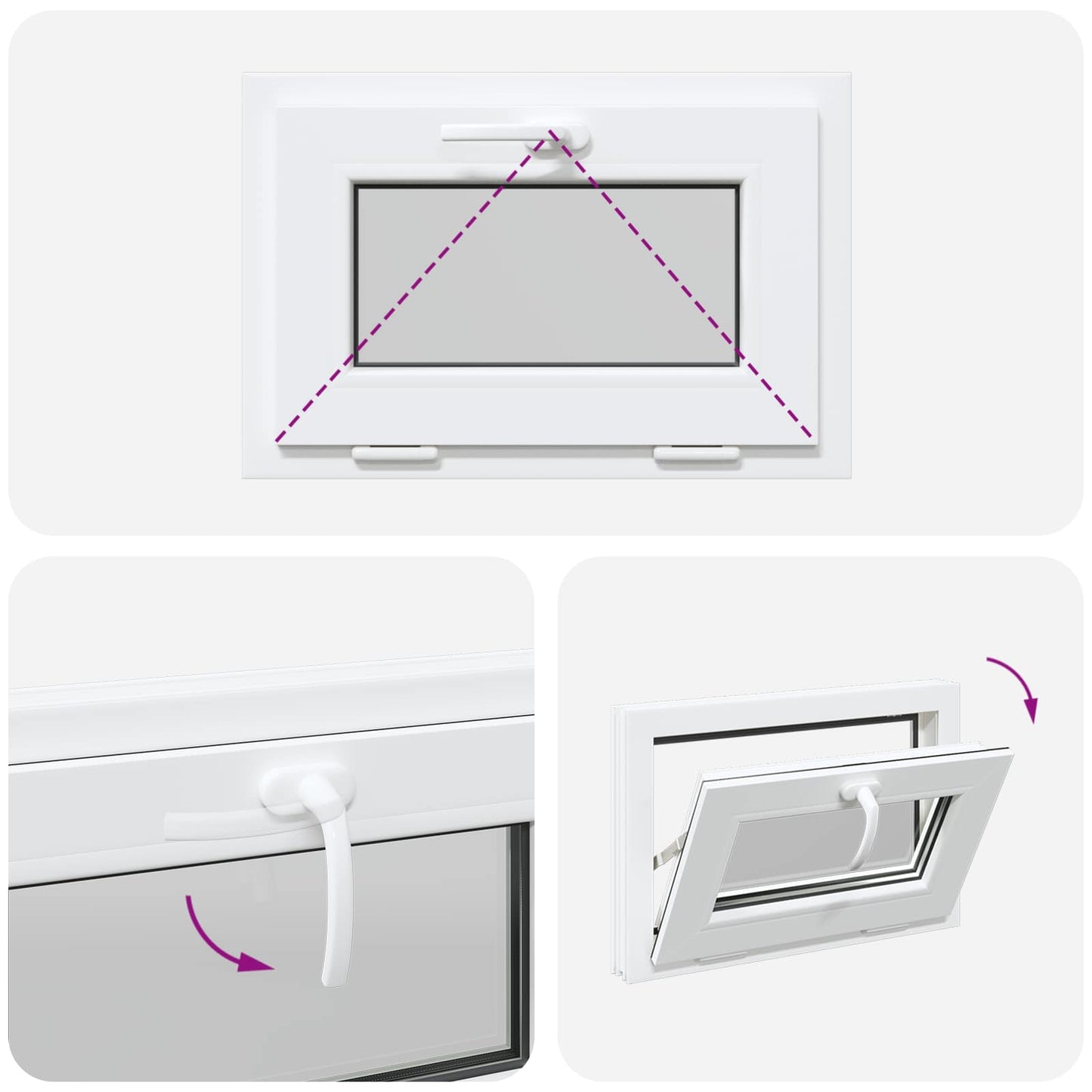 Finestra per Soffitta RISOR 60 x 40 cm PVC e Vetro Bianco | homemem39
