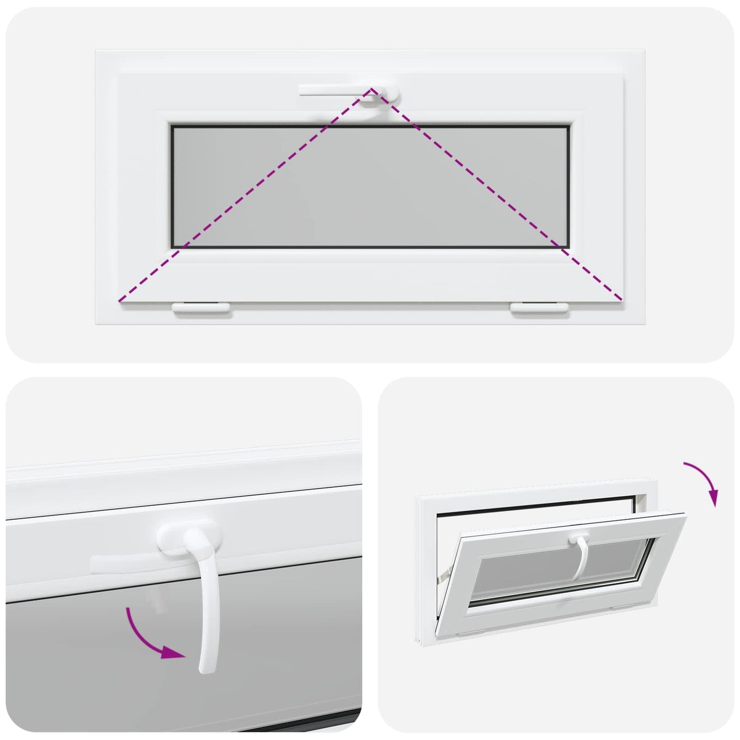 Finestra per Soffitta RISOR 80 x 40 cm PVC e Vetro Bianco | homemem39