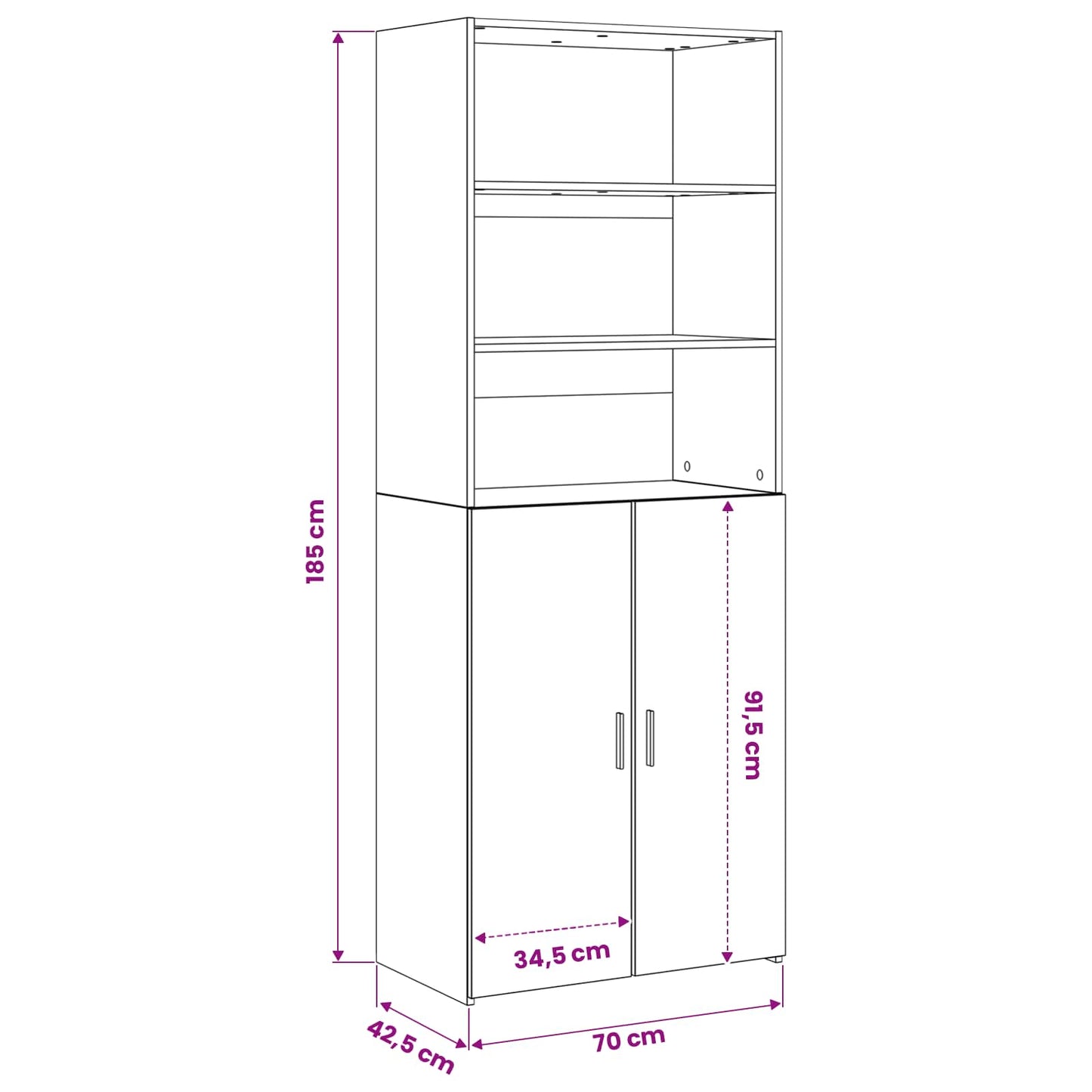 Credenza Rovere Artigianale 70 x 42,5 x 185 cm | homemem39