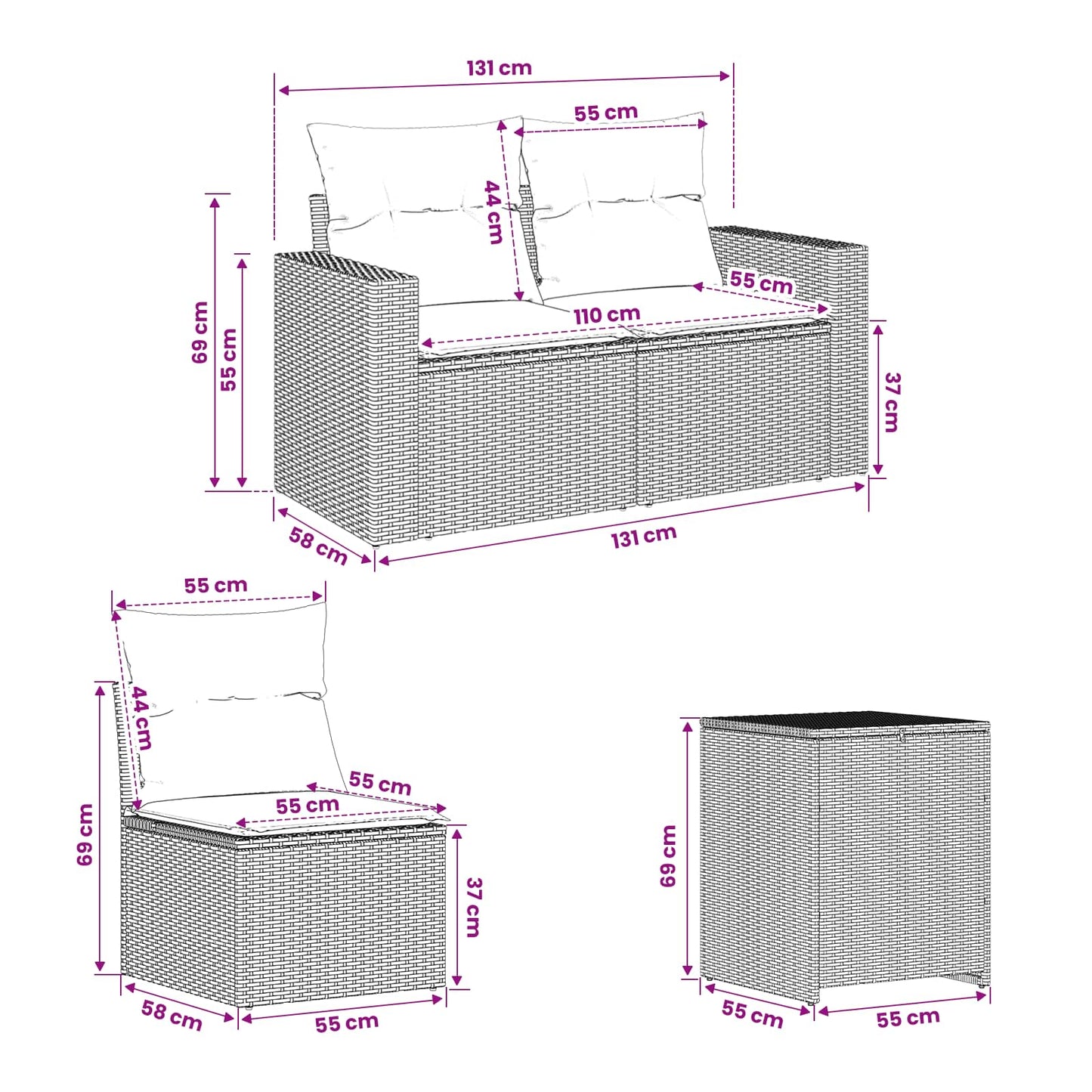 Set di divani 5 pz Beige e Grigio Chiaro | homemem39