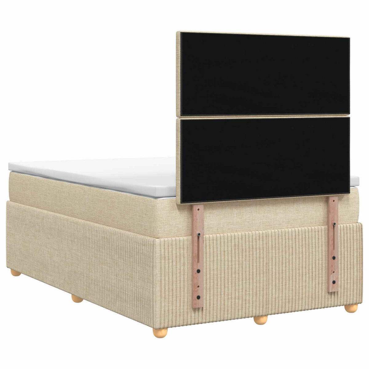 Letto box spring con materasso Crema 120 x 190 cm Tessuto | homemem39