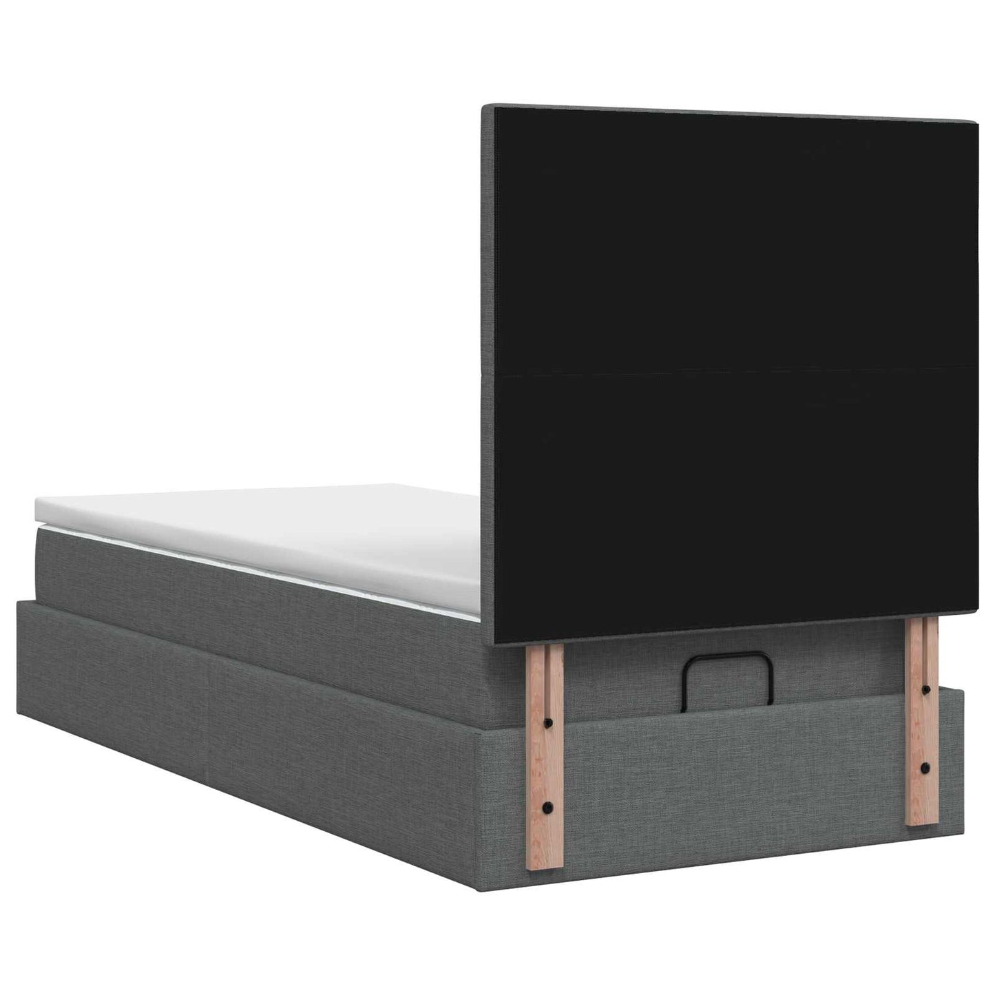 Letto ottomano con materasso Grigio Scuro 90 x 200 cm Tessuto | homemem39