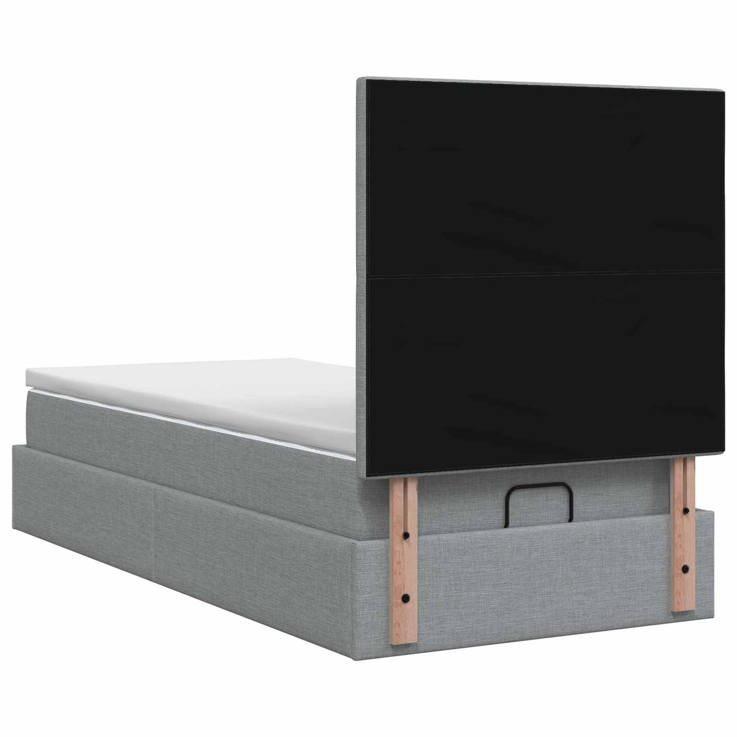 Letto Ottomano con Materasso e LED Grigio Chiaro 90 x 200 cm