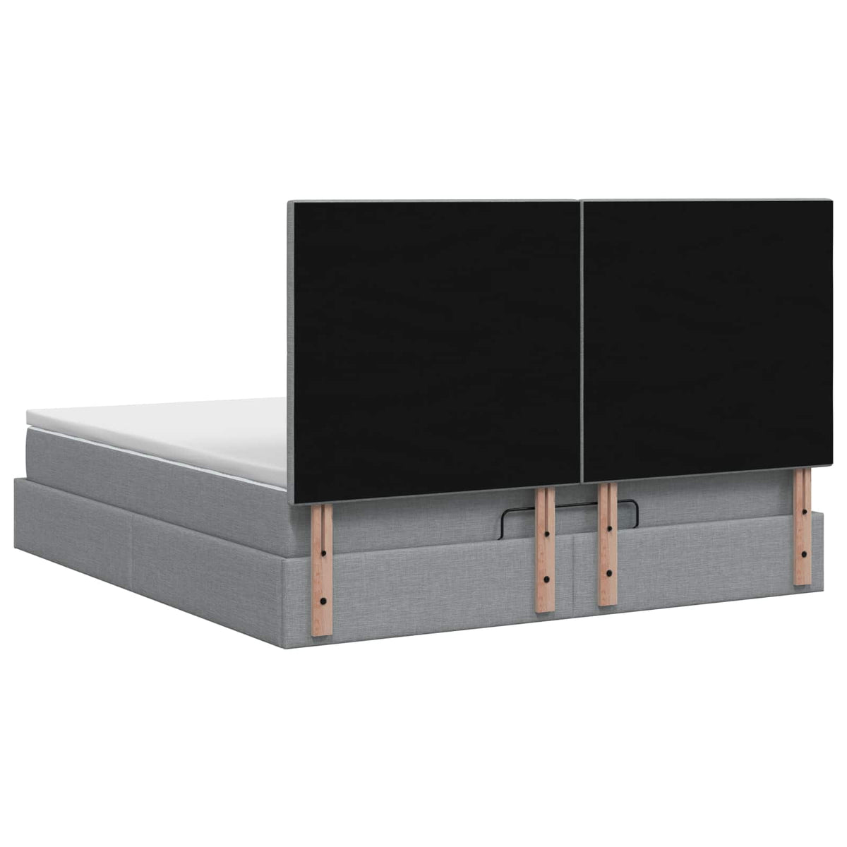 Letto Ottomano con Materasso e LED Grigio Chiaro 140 x 190 cm | homemem39