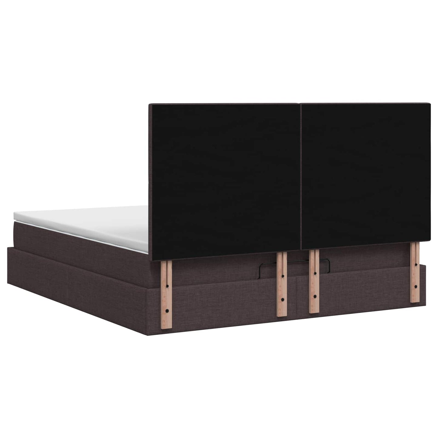 Letto Ottomano con Materasso e LED Marrone Scuro 140 x 200 cm | homemem39