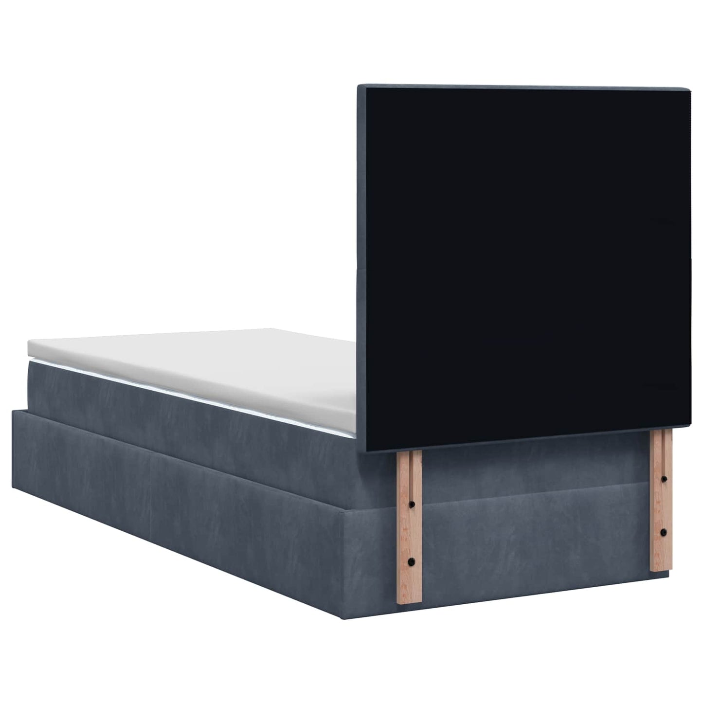 Letto Ottomano con Materasso e LED Grigio Scuro 100 x 200 cm | homemem39