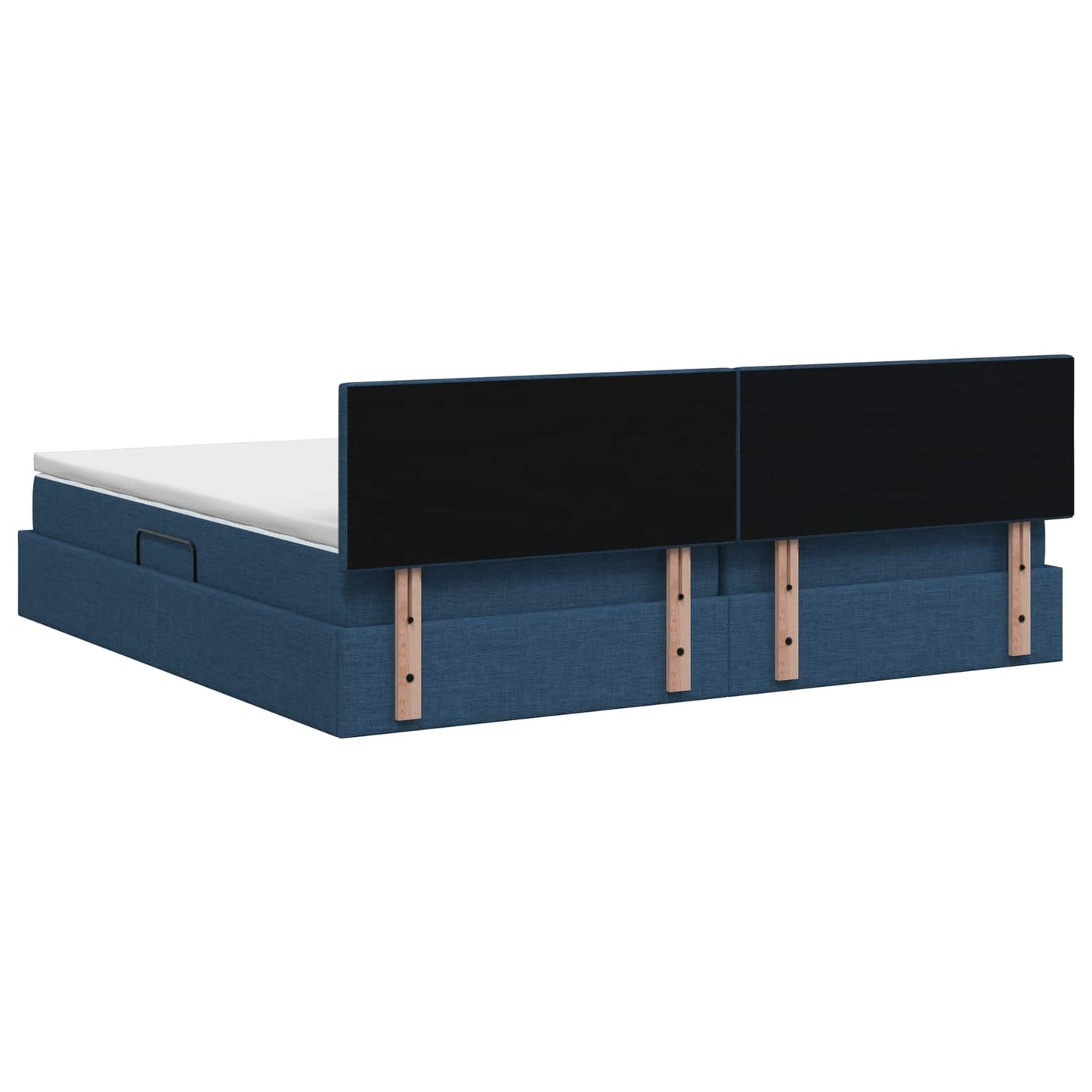Letto con contenitore LED e materasso Blu 200 x 200 cm Tessuto