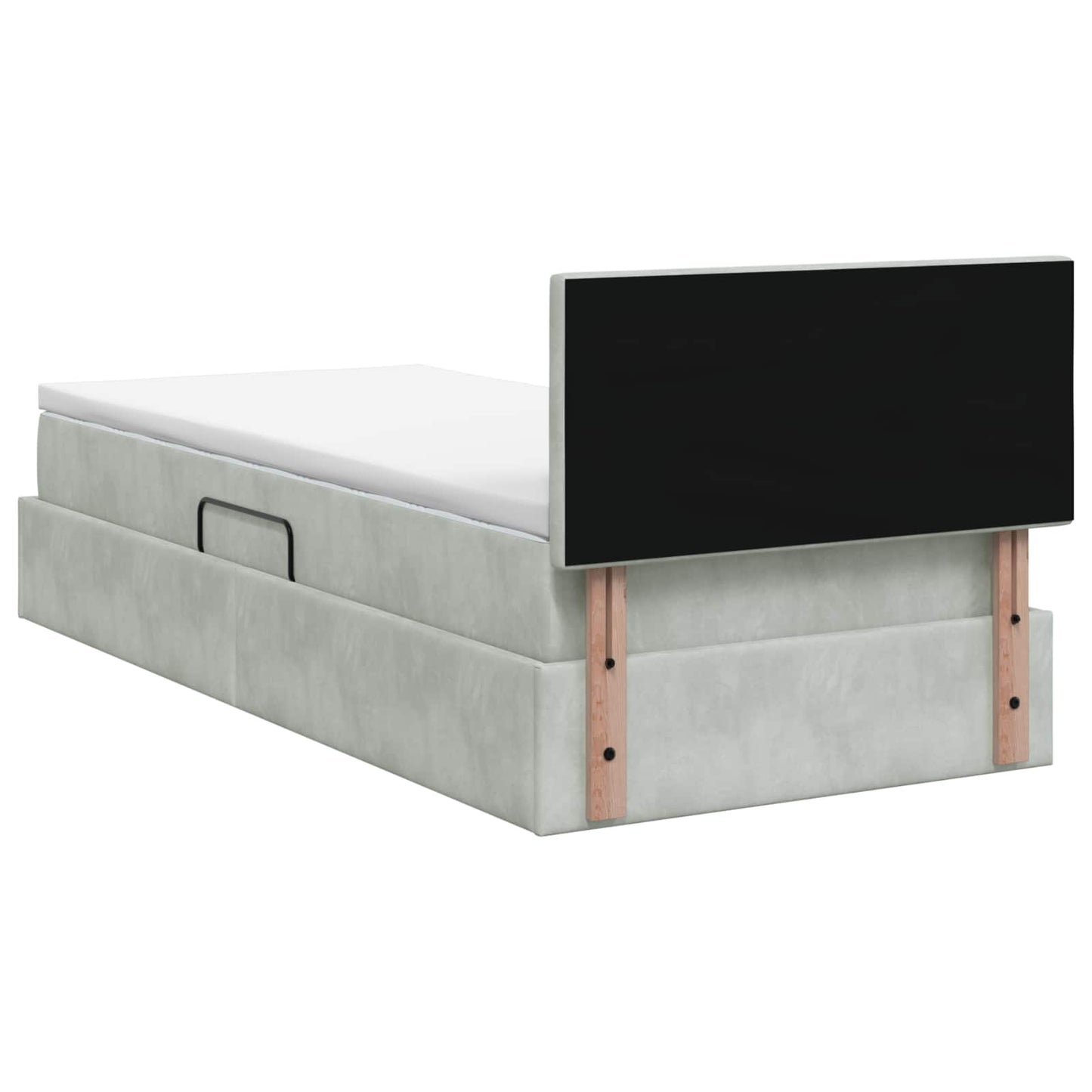 Letto con contenitore LED e materasso Grigio Chiaro