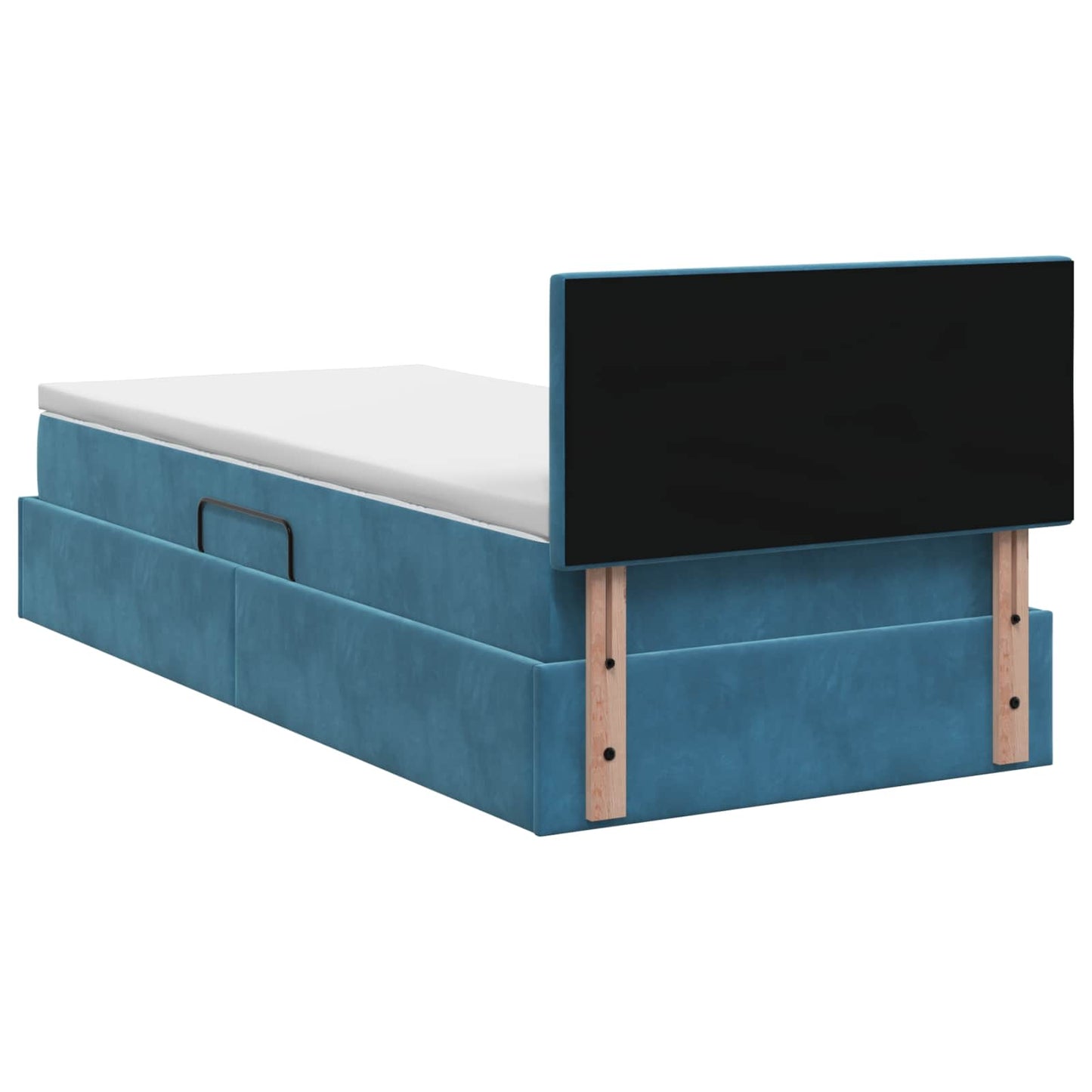 Letto con contenitore LED e materasso Blu Scuro 100 x 200 cm | homemem39