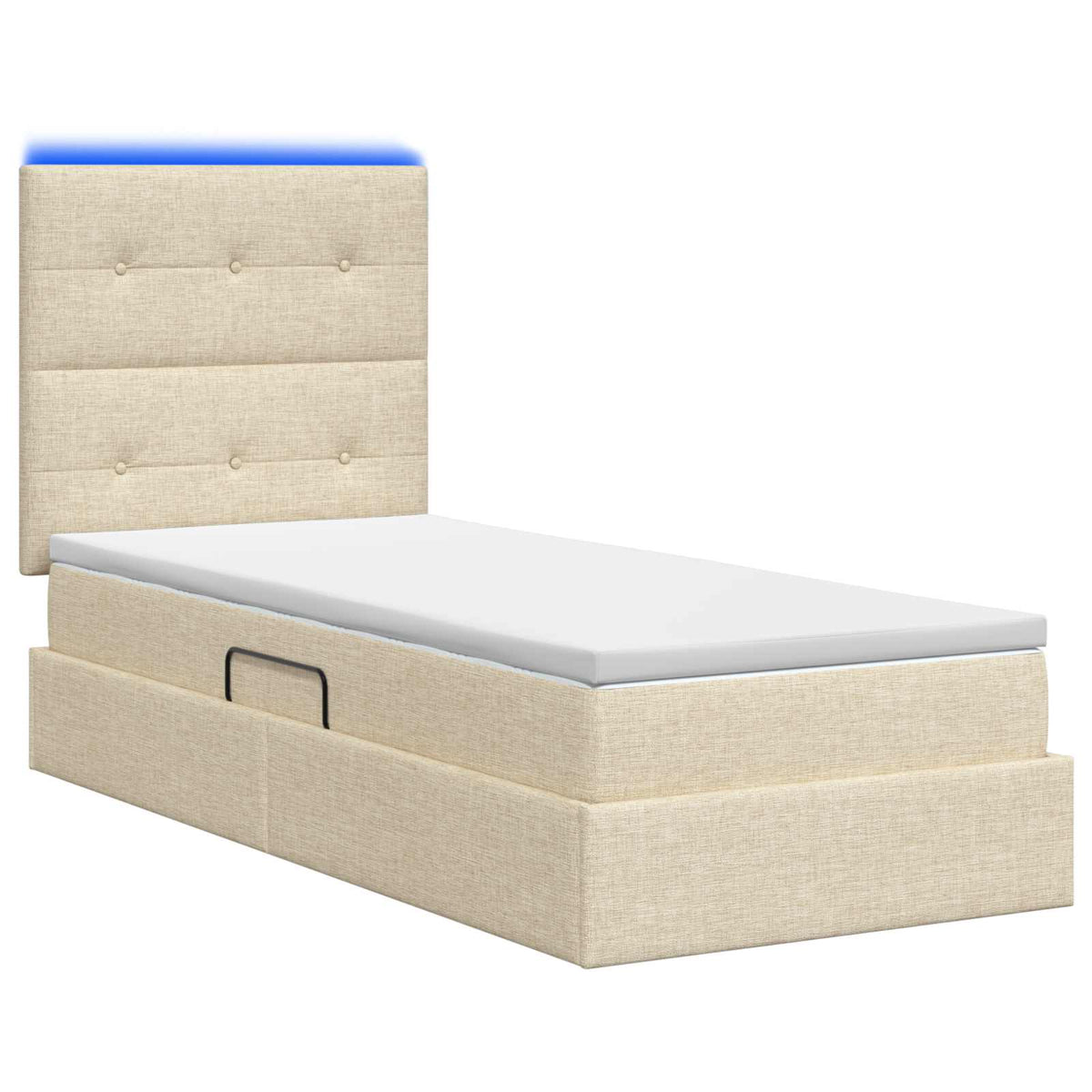 Letto con contenitore LED e materasso Crema 90 x 190 cm Tessuto | homemem39