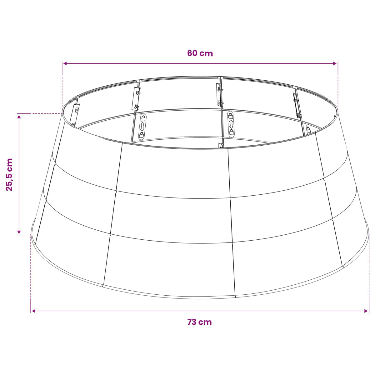GonnaperAlberodiNatale A forma di cono Argento Ø 73 x 25,5 cm | homemem39