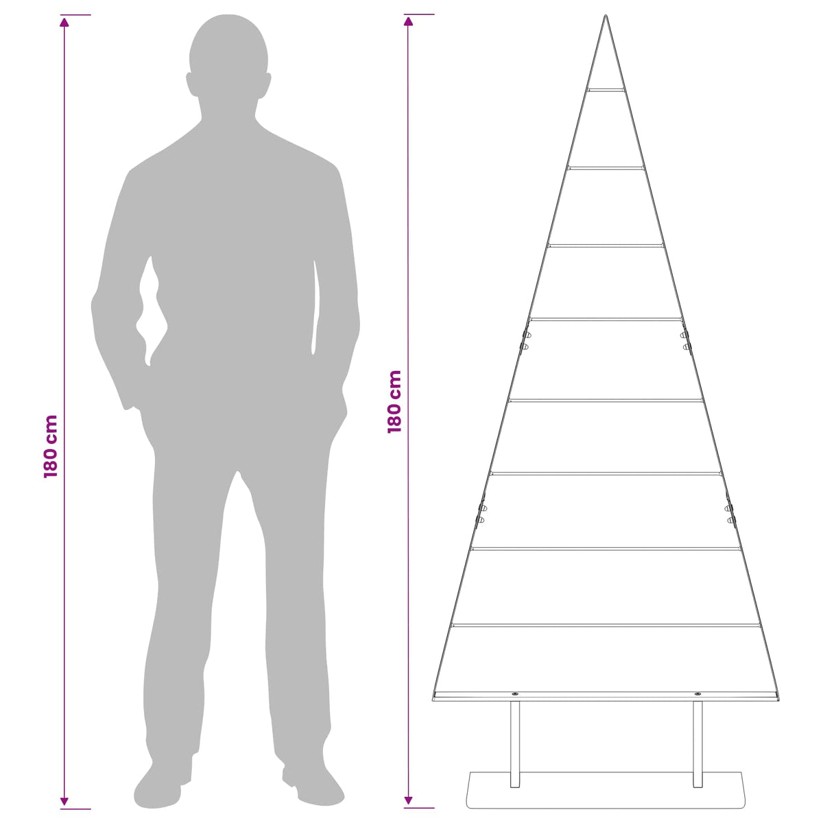 Albero di Natale in metallo KUOPIO 180 cm Acciaio Bianco