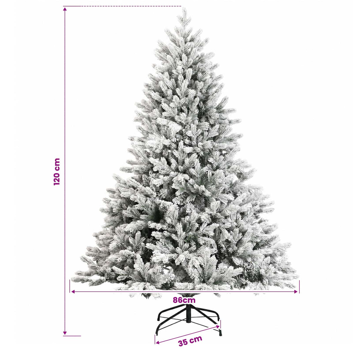 Albero di Natale Artificiale con Rami Pieghevoli 120 cm 150 LED
