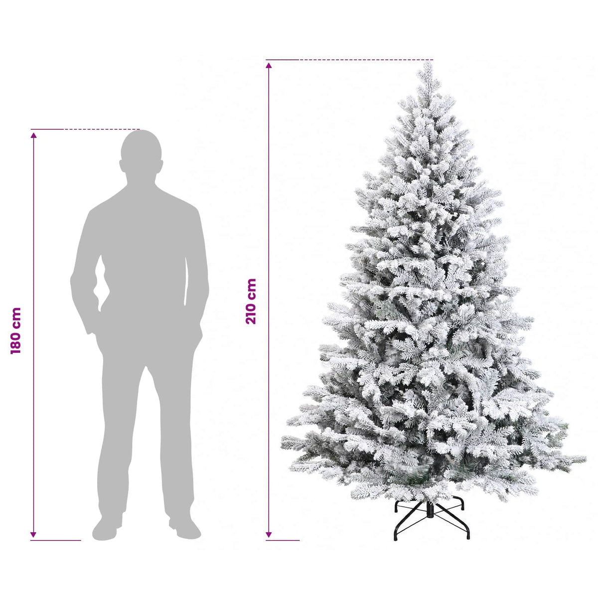 Albero di Natale Artificiale con Rami Pieghevoli 210 cm