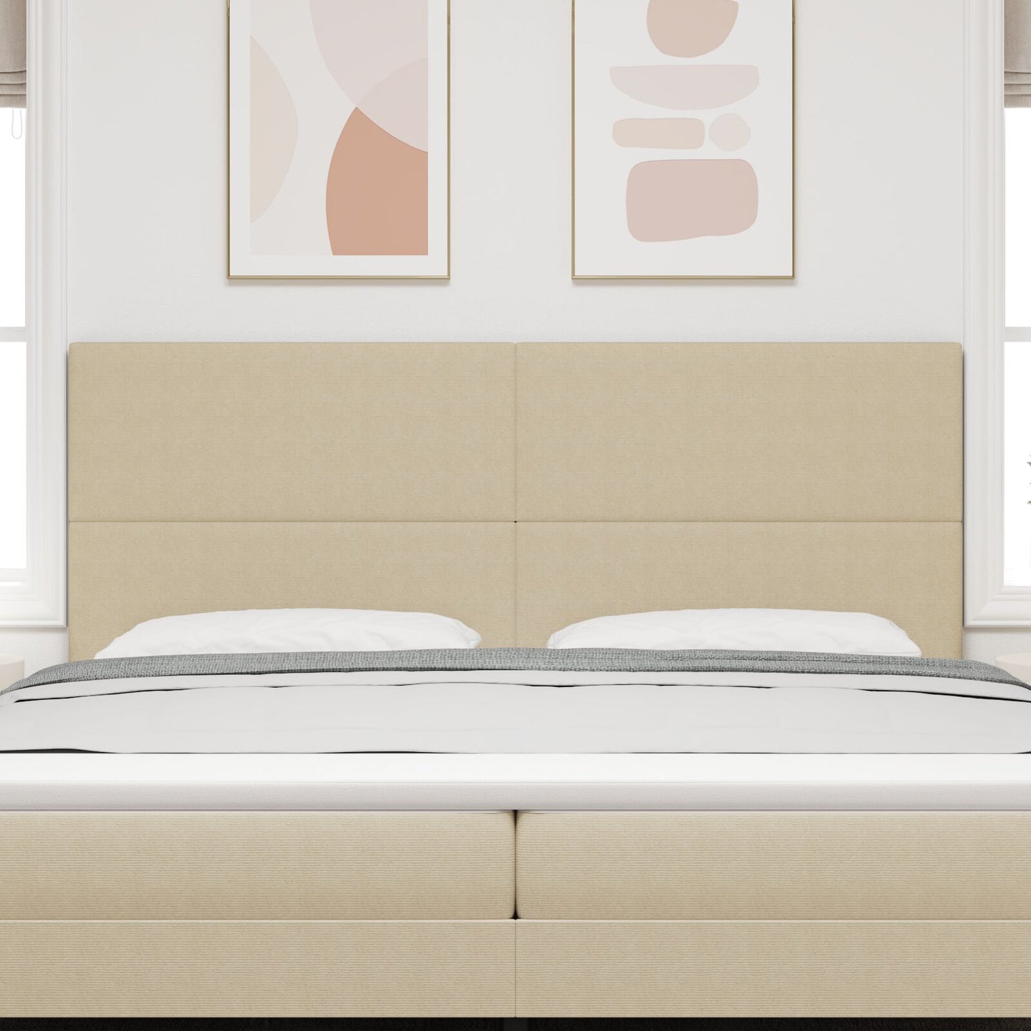 Testiera vidaXL Design Semplice Verde Chiaro Grigio 200 cm Tessuto in Corda