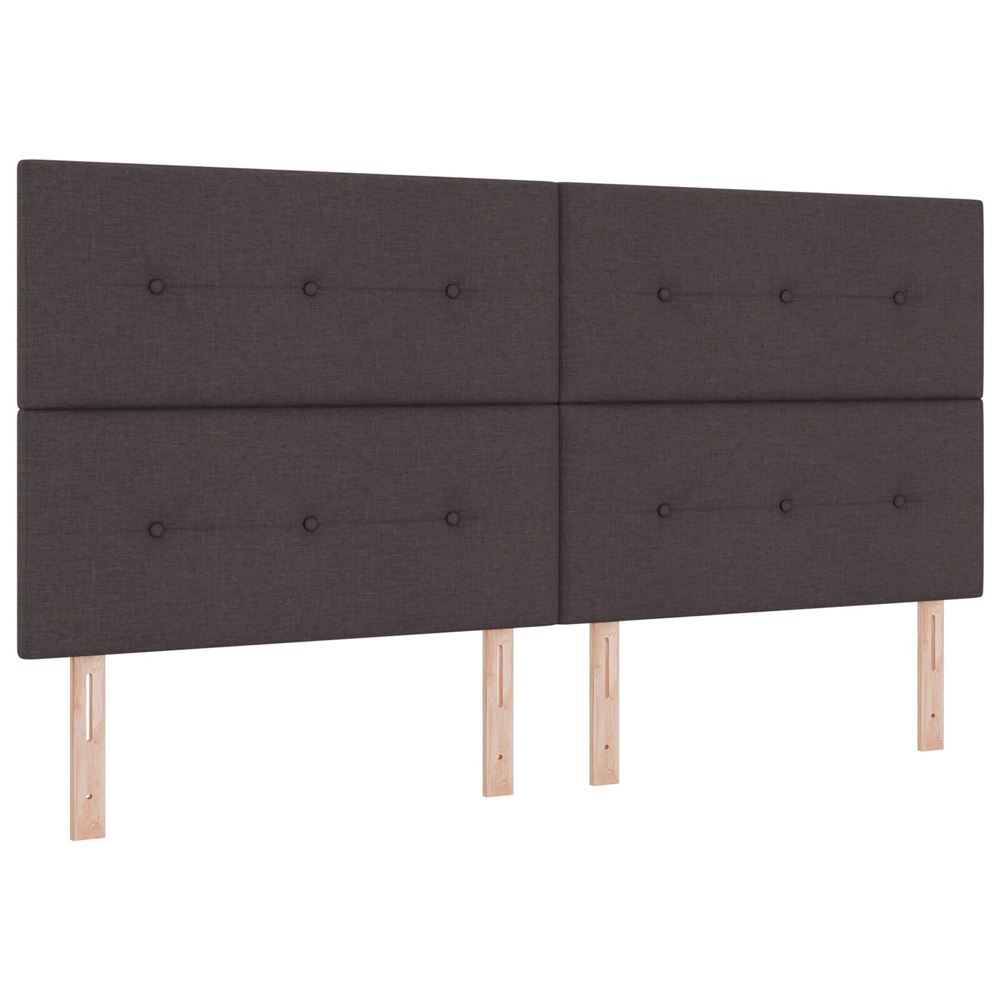 testiera vidaXL con bottoni, color marrone scuro, 200 cm in tessuto