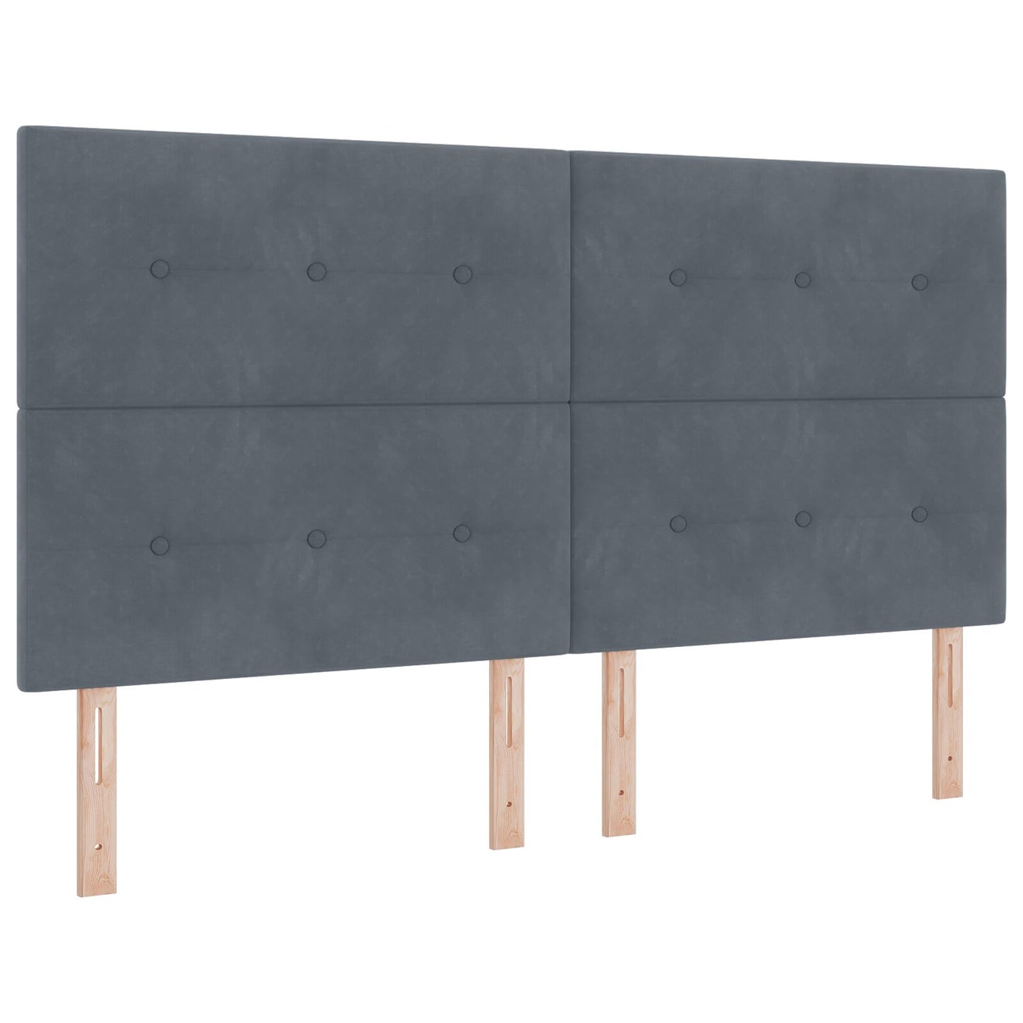 Testiera vidaXL Button Tufted Grigio Scuro 180 cm Velluto
