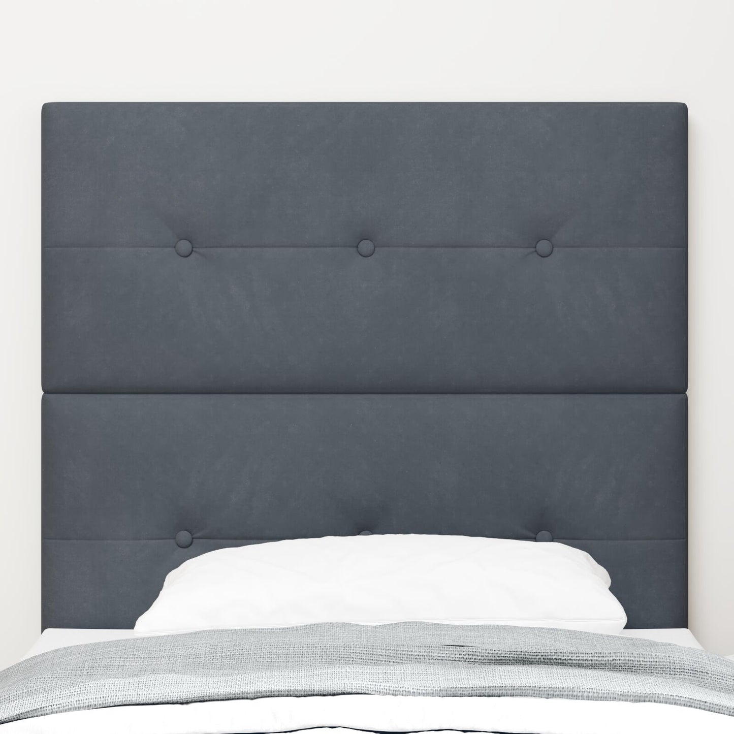 Testiera Button Tufted Grigio Scuro 80 cm in Velluto