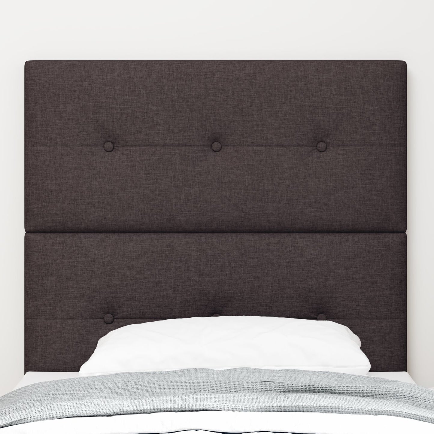 Testiera vidaXL Button Tufted Marrone Scuro 100 cm Tessuto