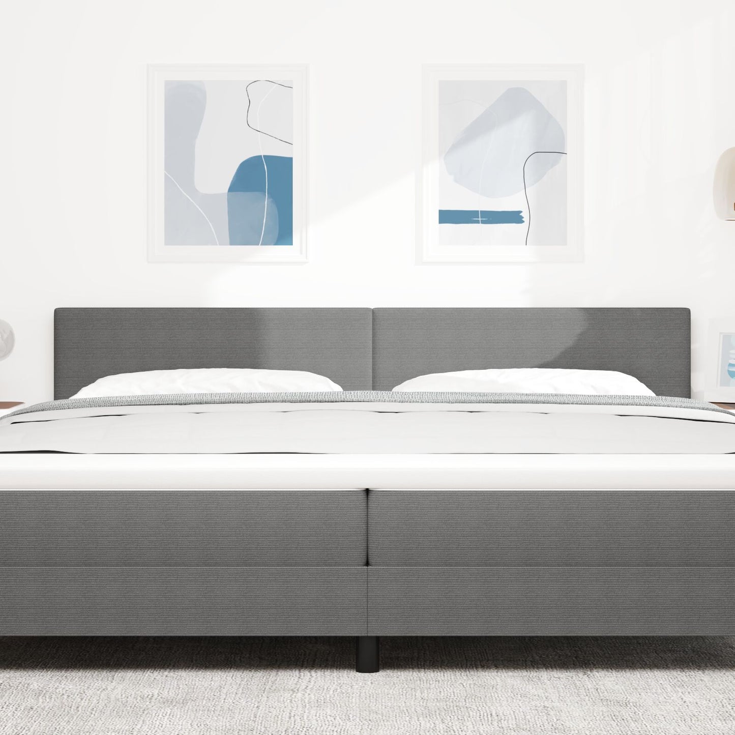 Testata LED Design Semplice Grigio Chiaro 100 cm in Tessuto di Corduroy