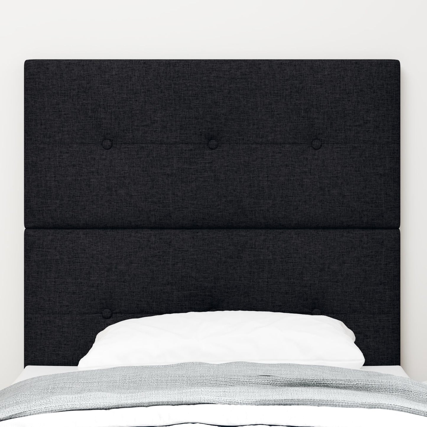 testiera vidaXL con bottoni trapuntati nera 90 cm in tessuto