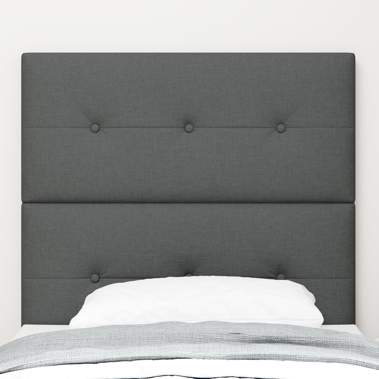 Testiera vidaXL con bottoni imbottita grigia scura 80 cm in tessuto