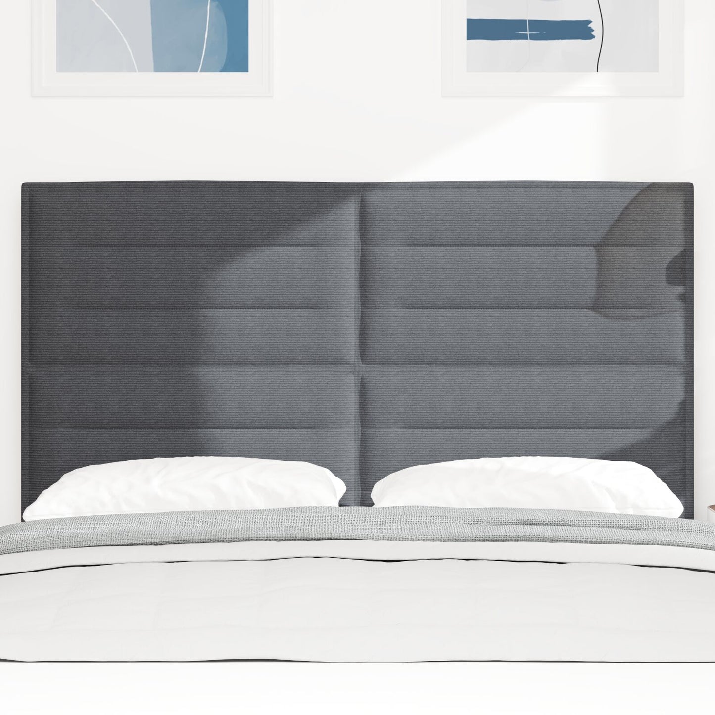 Testiera vidaXL Design Semplice Grigio Scuro 160 cm in Tessuto Corduroy