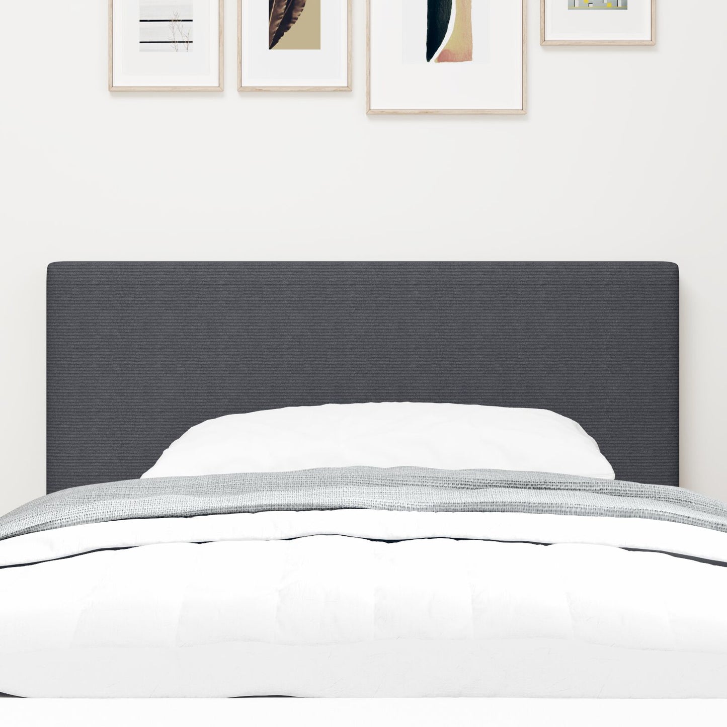 Testata LED Design Piatto Grigio Scuro 80 cm in Velluto