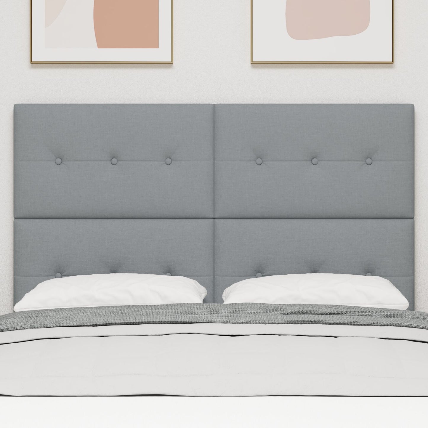 Testiera vidaXL Imbottita Grigia Chiara 140 cm in Tessuto