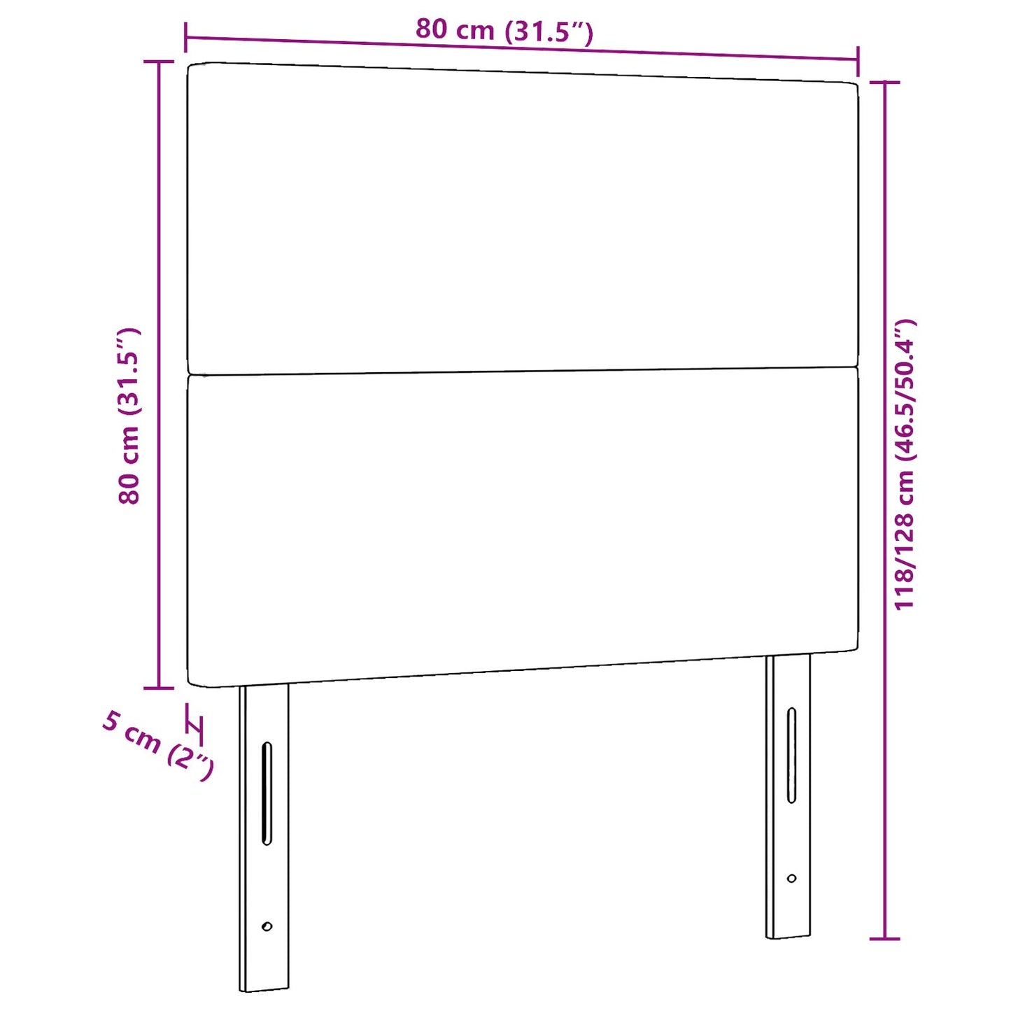 Testiera vidaXL Design Semplice Crema 80 cm in Tessuto Vellutato