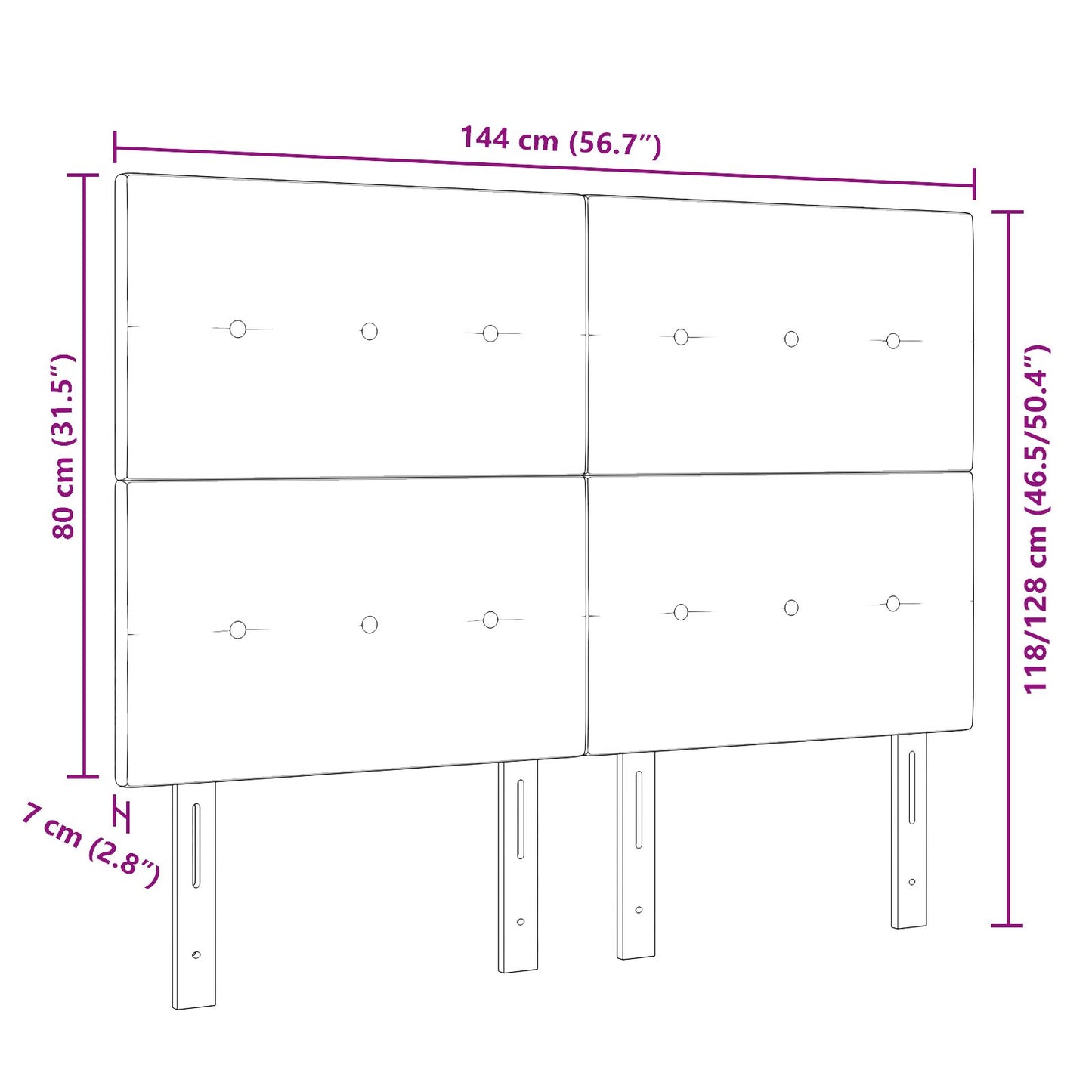 Testiera vidaXL Imbottita Grigia Chiara 140 cm in Tessuto