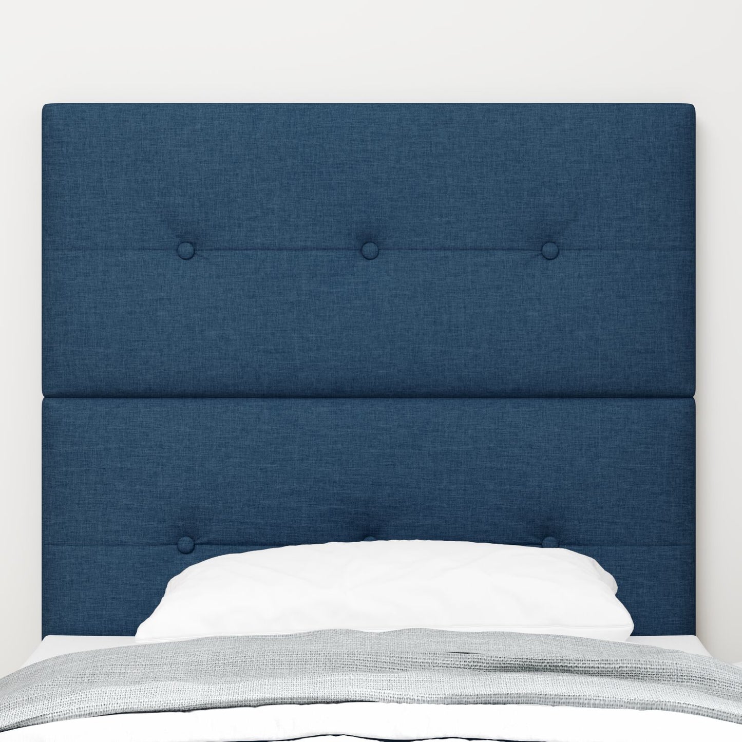 Testiera vidaXL Imbottita con Bottoni Blu 80 cm in Tessuto