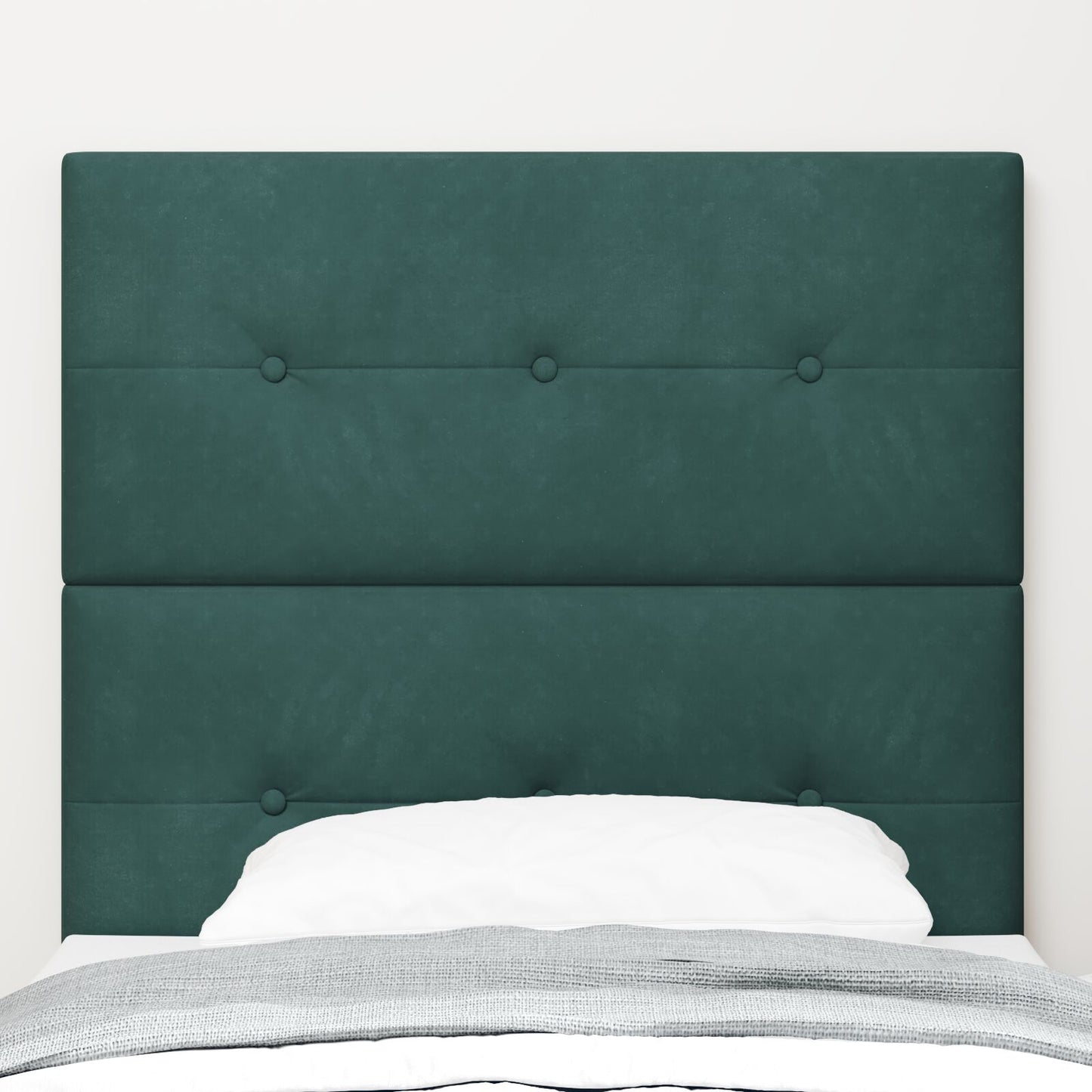 Testiera vidaXL Bottoni Intagliati Verde Scuro 100 cm Velluto