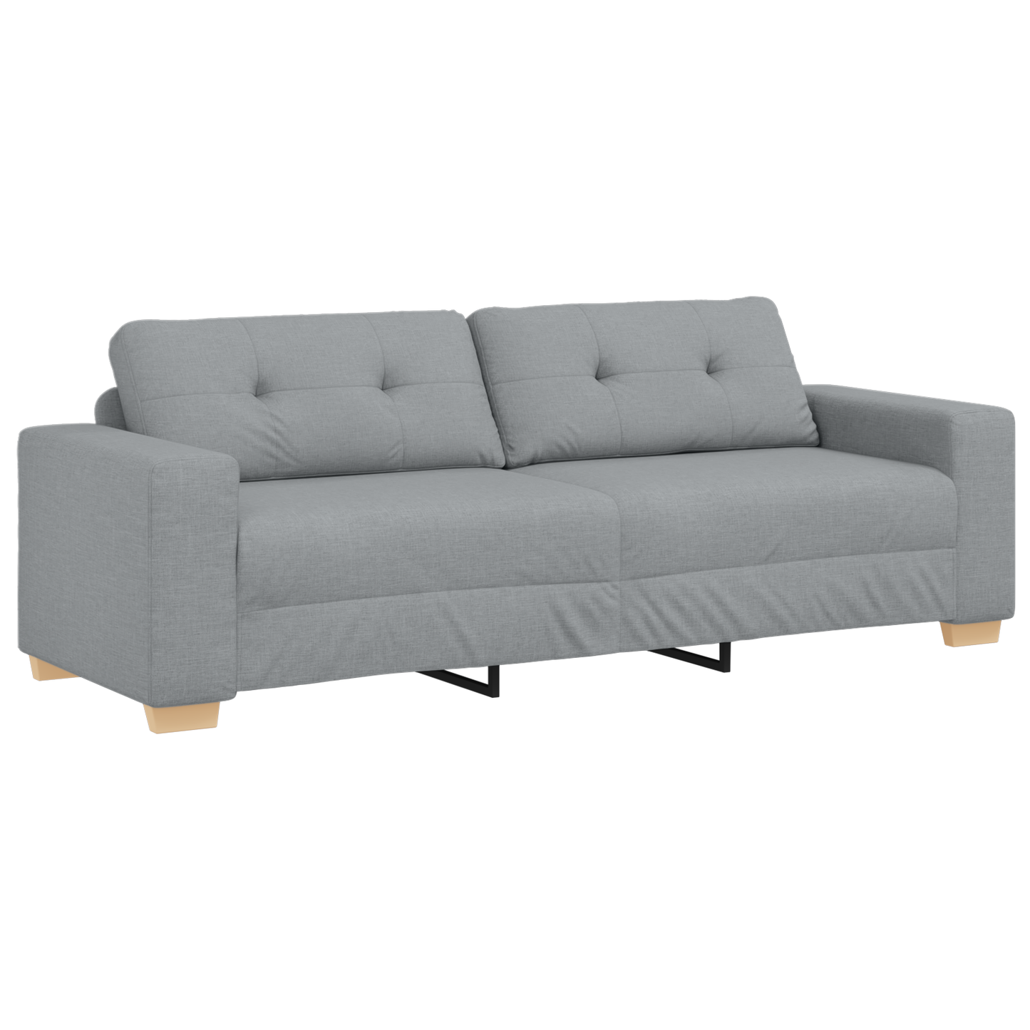 Set di divani con cuscino con cuscino 3 pcs Grigio Tessuto
