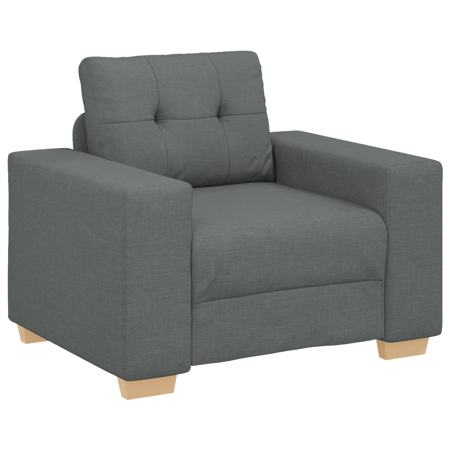 Set di divani con cuscino con cuscino 3 pcs Grigio Tessuto