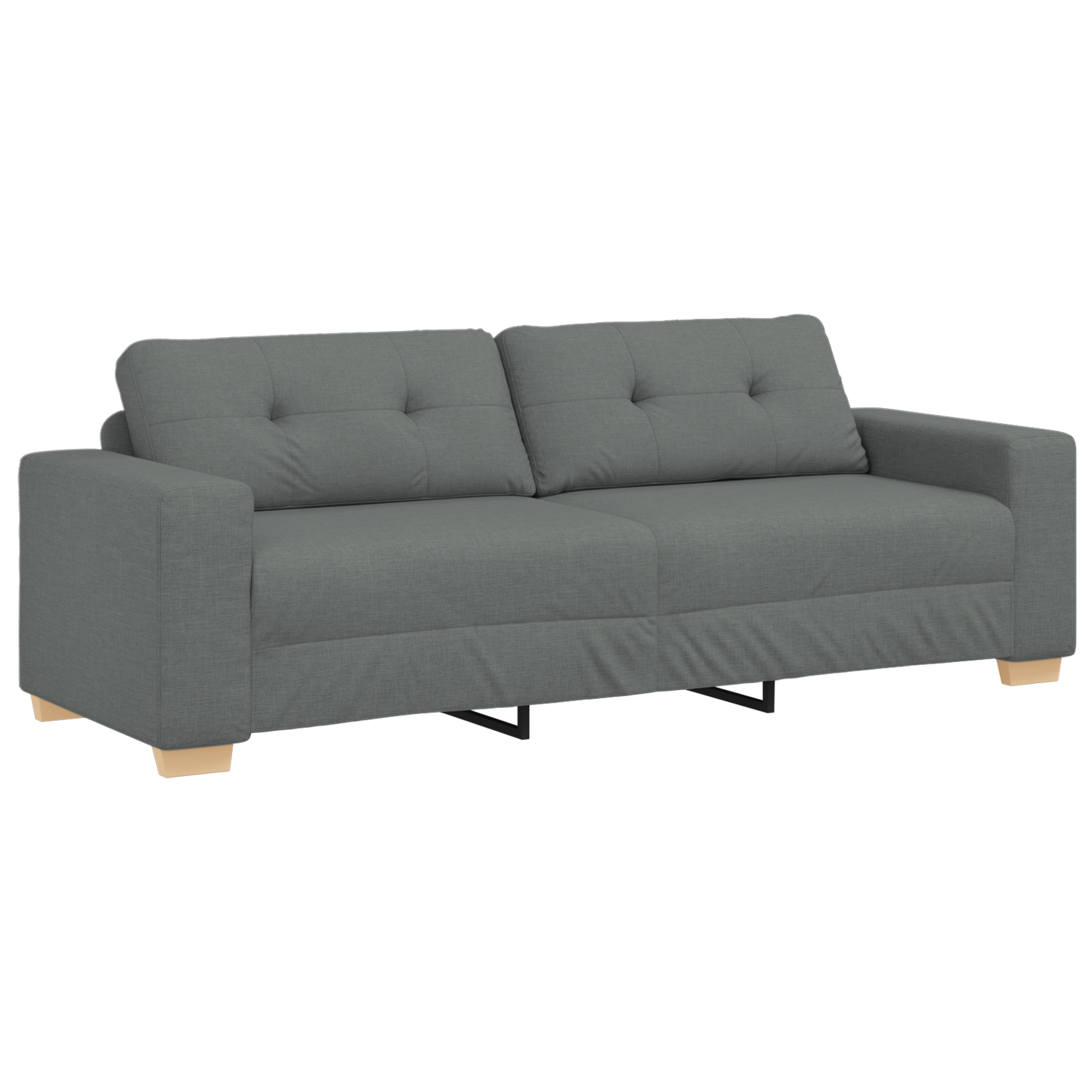 Set di divani con cuscino con cuscino 3 pcs Grigio Tessuto