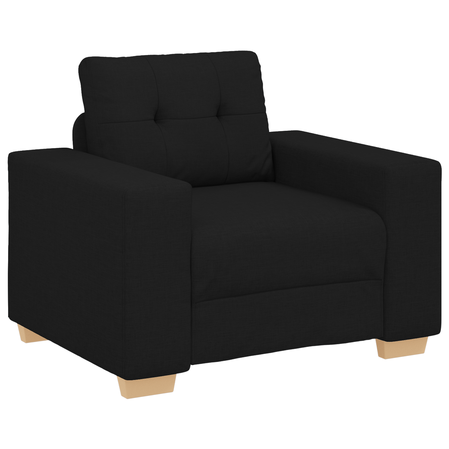 Set di divani con cuscino con cuscino 3 pcs Nero Tessuto
