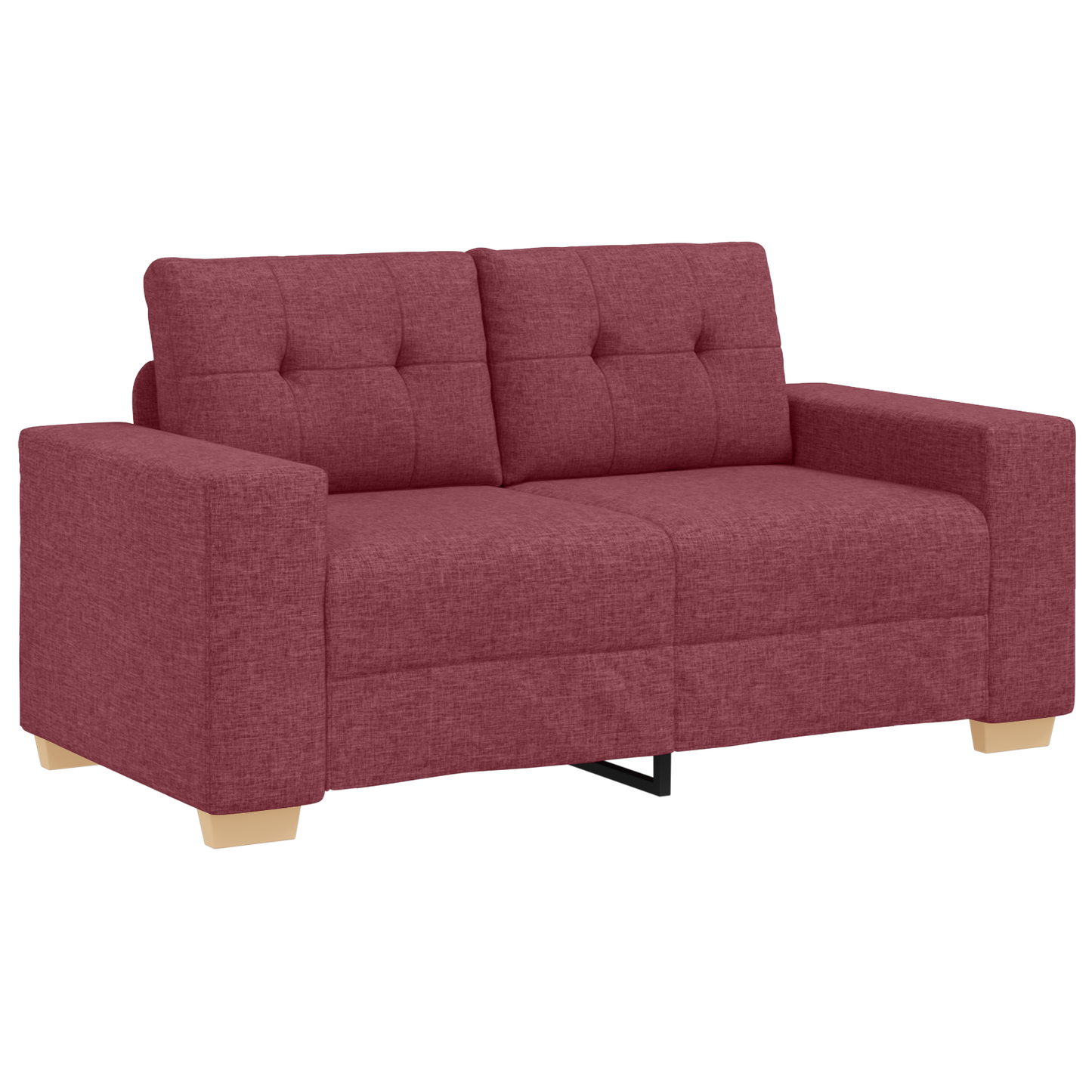 Set di divani con cuscino con cuscino 3 pcs Rosso Vino Tessuto