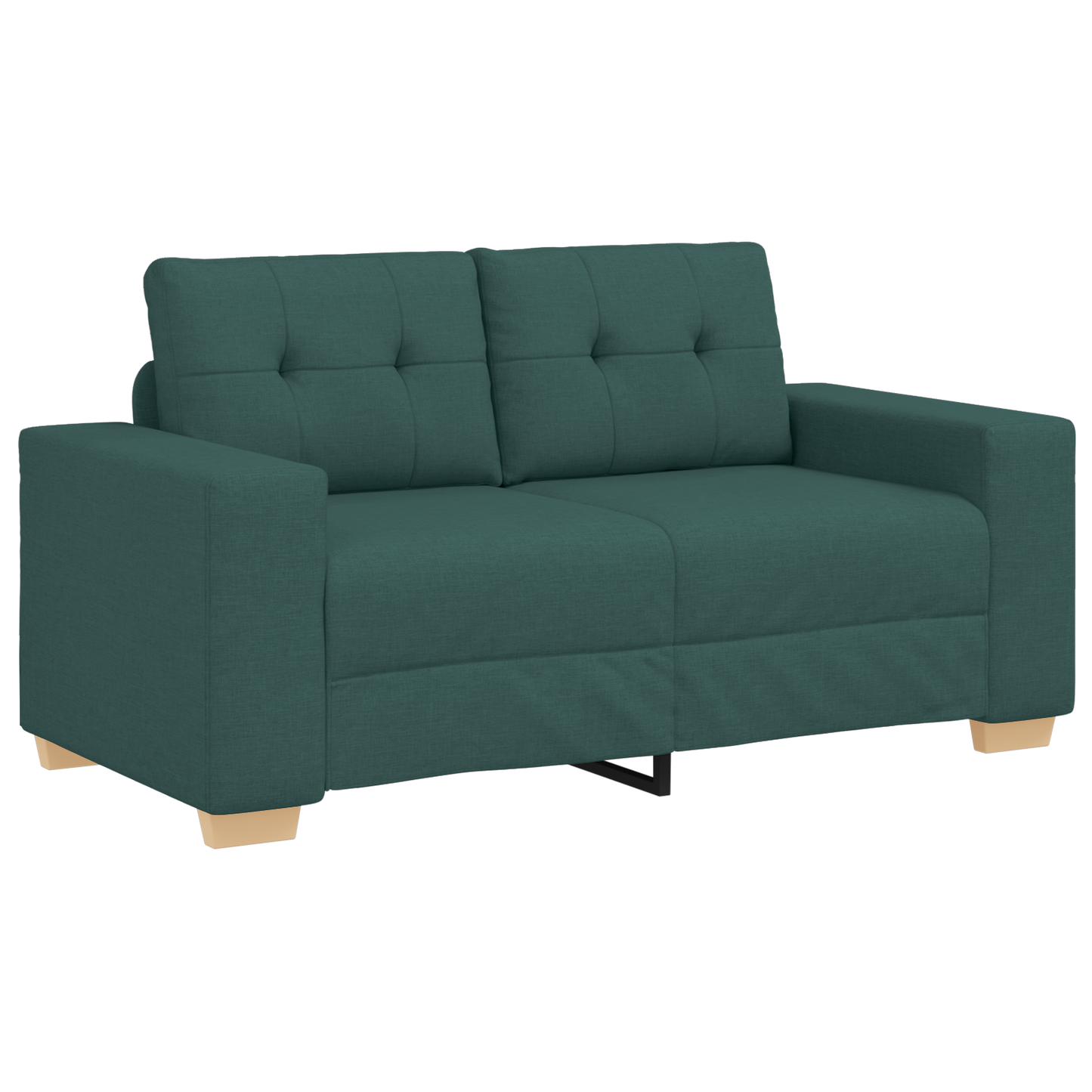Set di divani con cuscino con cuscino 3 pcs Verde Scuro Tessuto